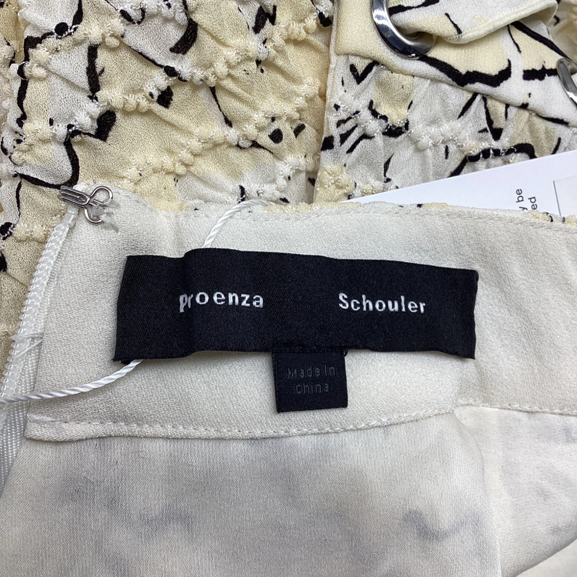 Women's Proenza Schouler Printed Georgette Top in White Silk - Image 6