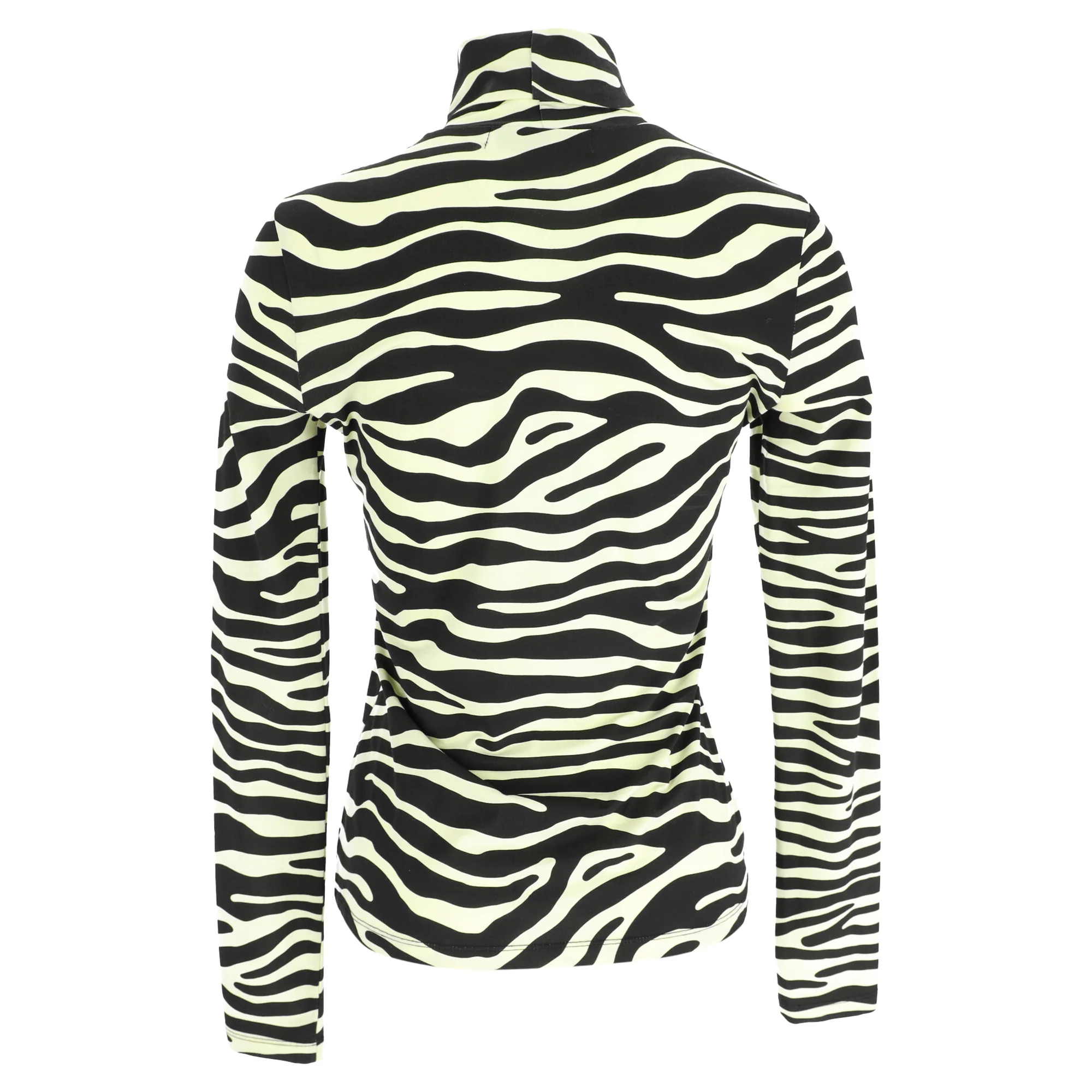 Women's Proenza Schouler White Label Zebra Print Turtleneck Top in Multicolor Cotton - Image 3