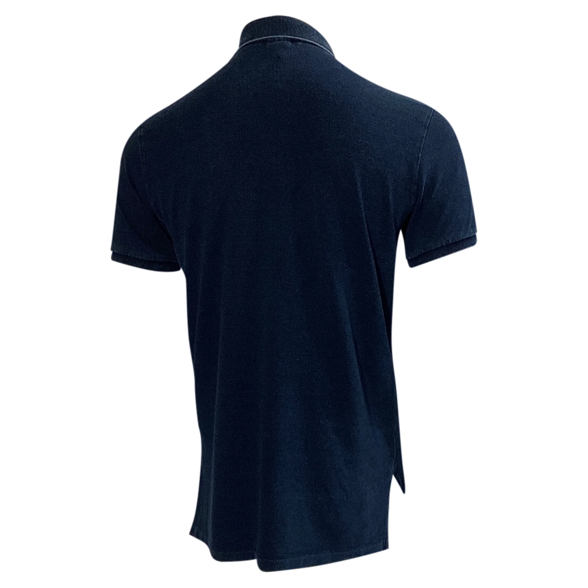 Men's Polo Ralph Lauren Big Pony Custom Slim Fit Mesh Polo Shirt in Navy Blue Cotton - Image 3