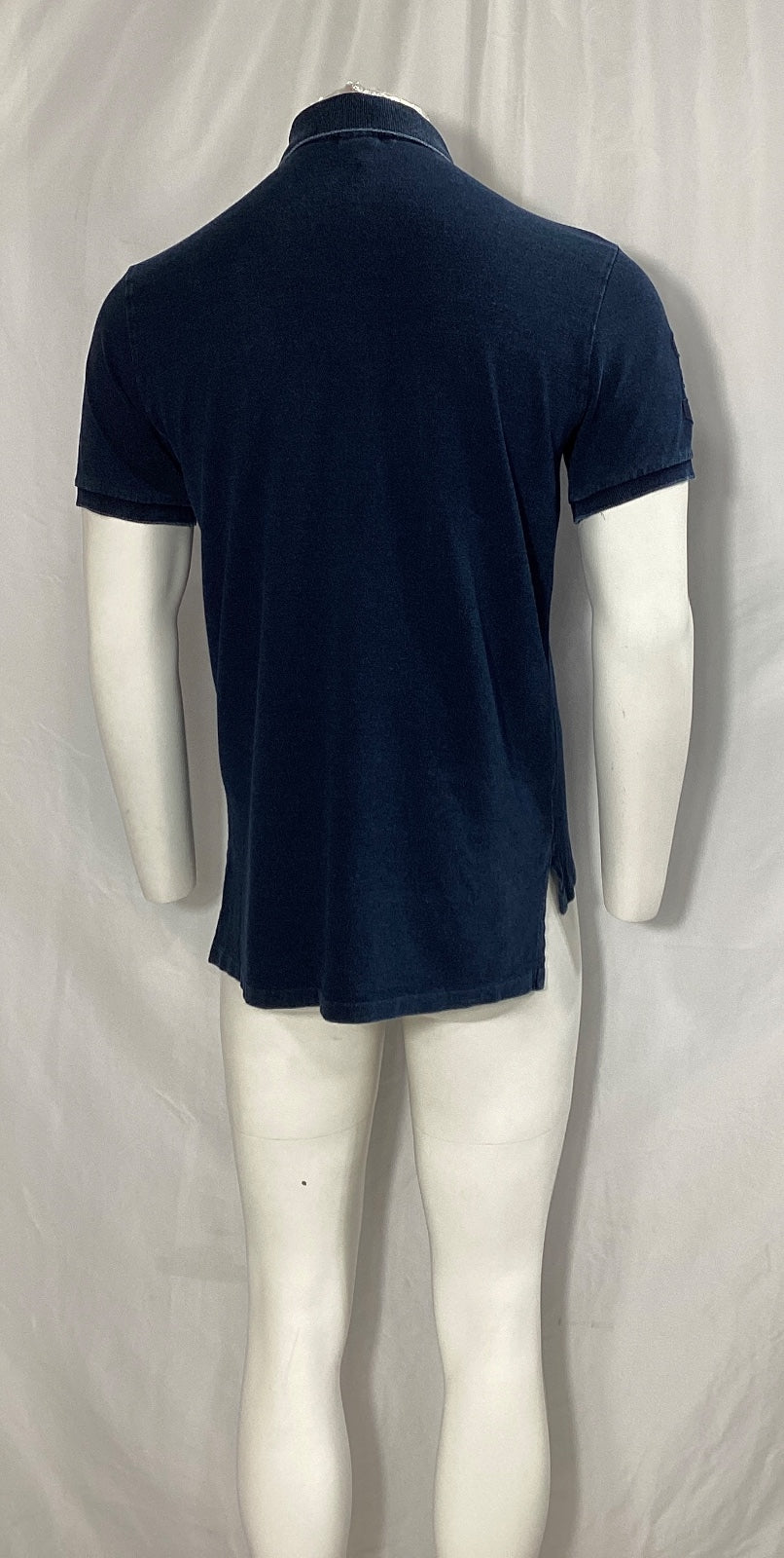 Men's Polo Ralph Lauren Big Pony Custom Slim Fit Mesh Polo Shirt in Navy Blue Cotton - Image 9