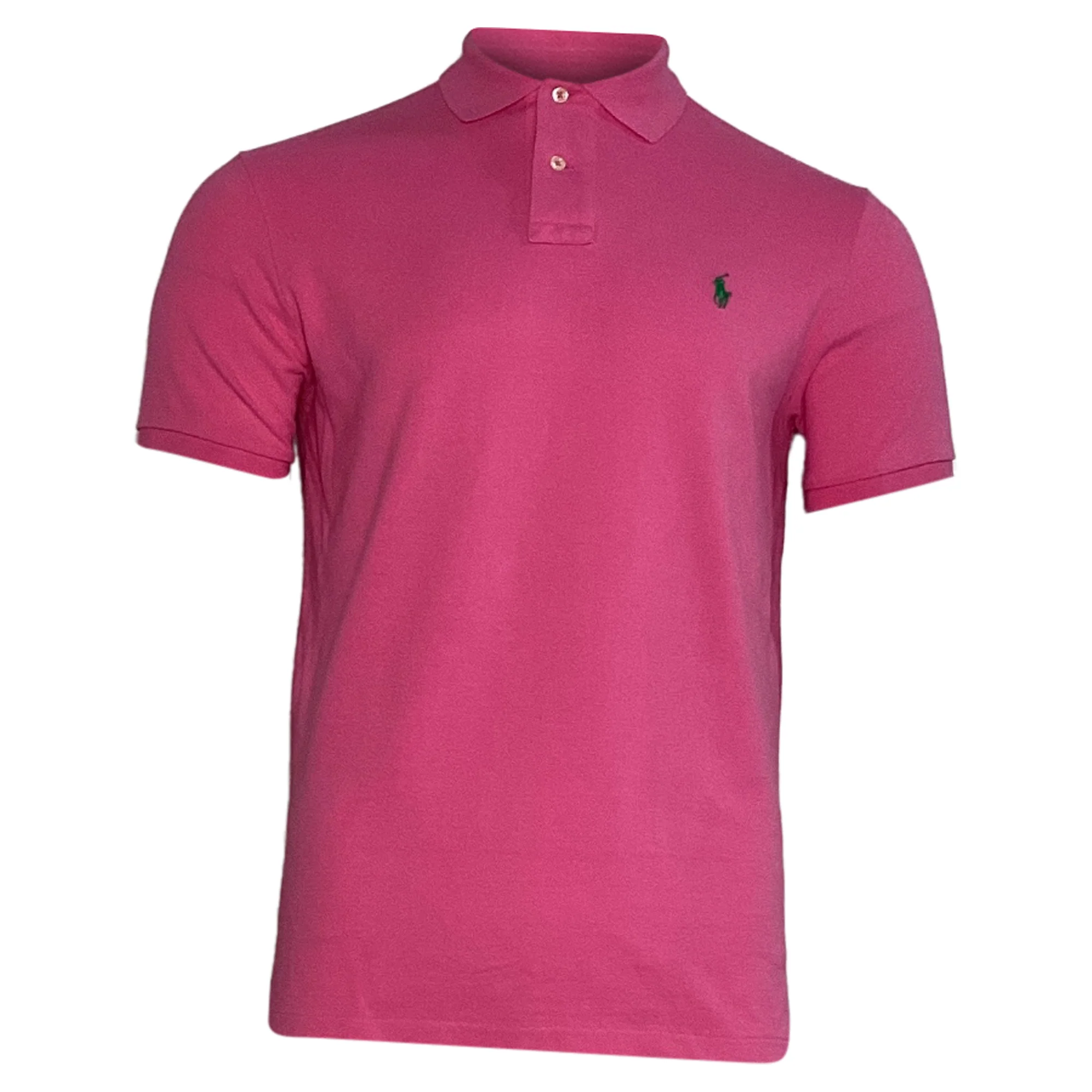 Men's Polo Ralph Lauren Embroidered Polo Shirt in Pink Cotton