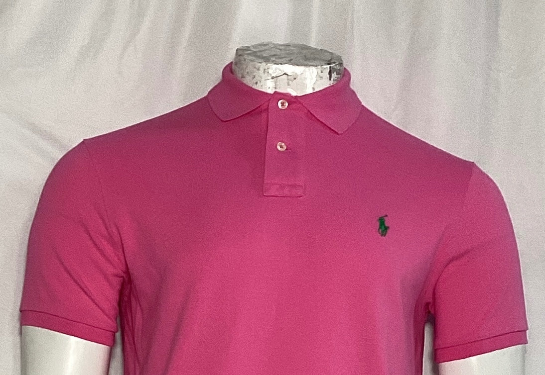 Men's Polo Ralph Lauren Embroidered Polo Shirt in Pink Cotton - Image 10