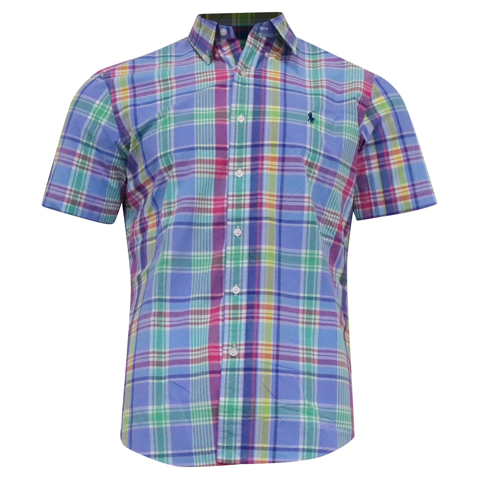 Men's Ralph Lauren Plaid Pony-Embroidered Shirt in Multicolor Cotton
