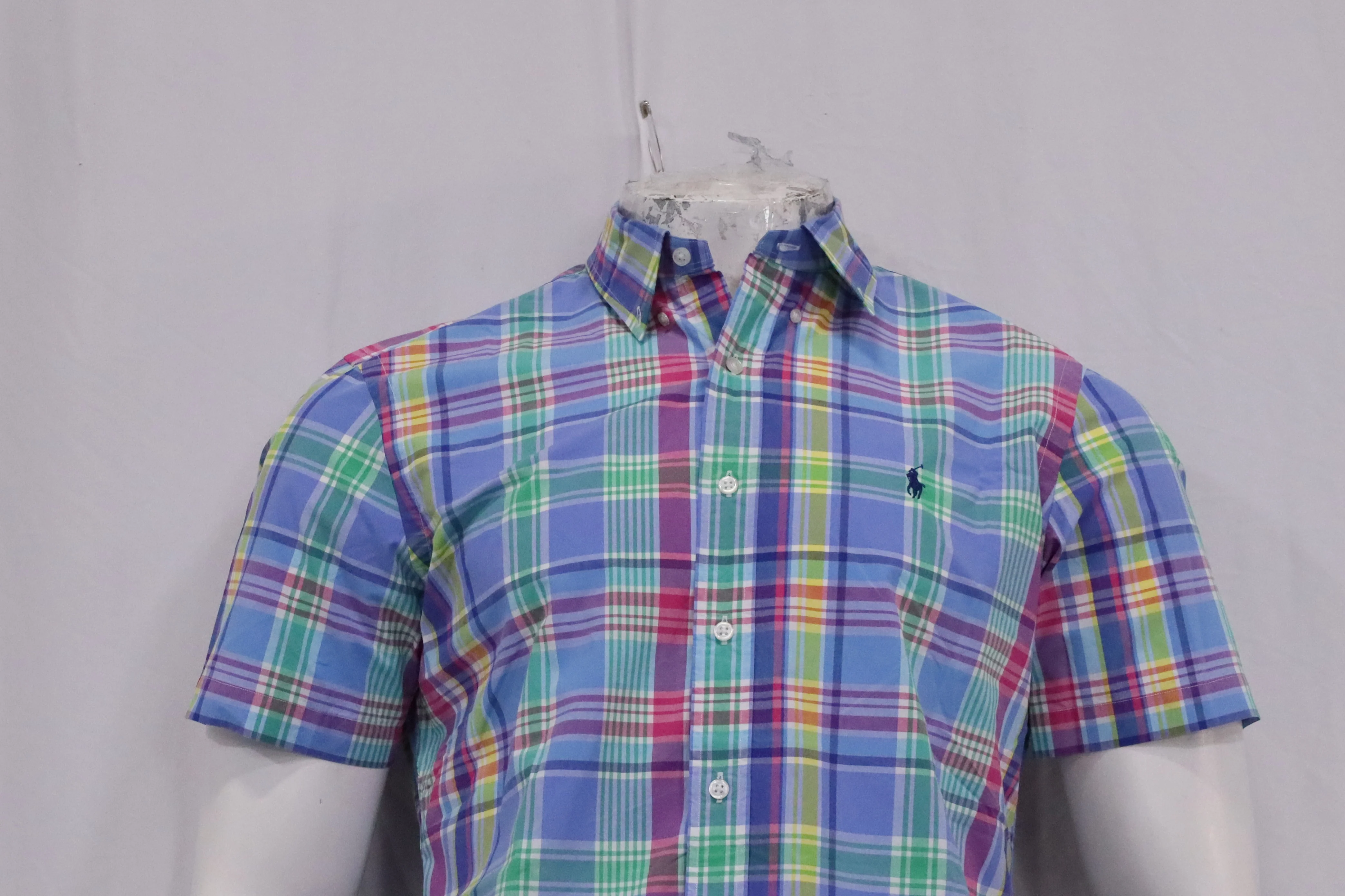 Men's Ralph Lauren Plaid Pony-Embroidered Shirt in Multicolor Cotton - Image 8