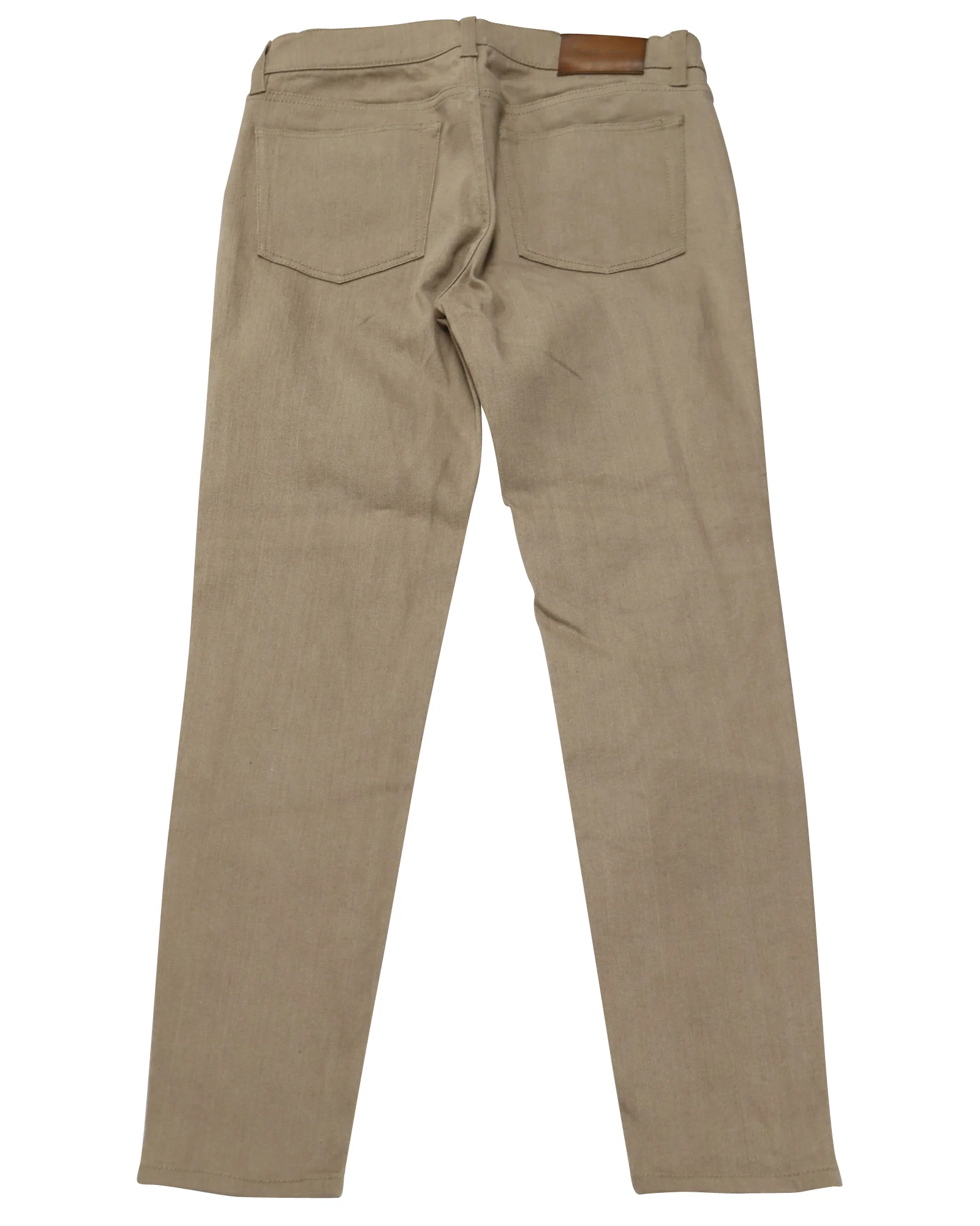 Women's Ralph Lauren Straight Cut Jeans in Beige Cotton Denim - Image 2