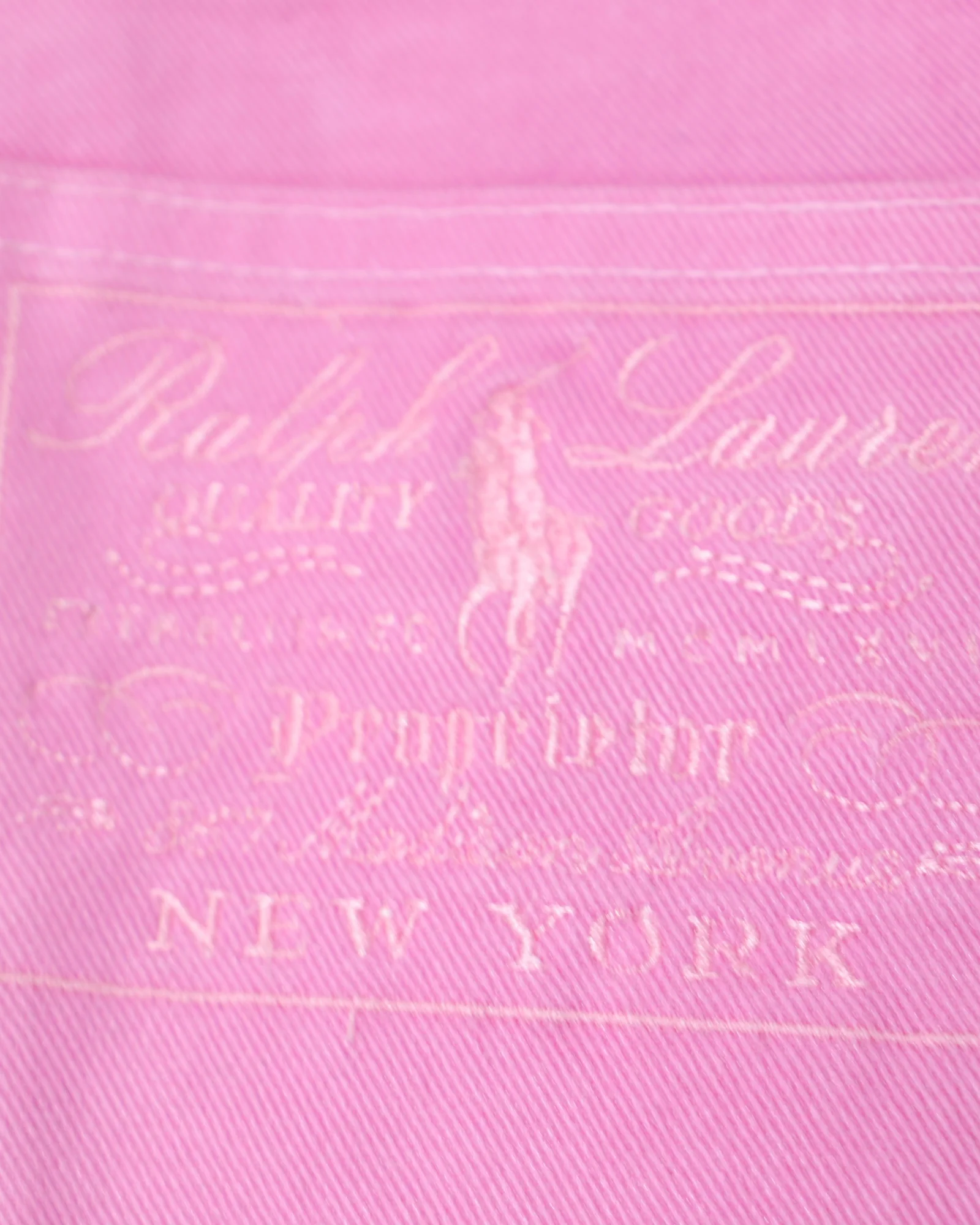 Women's Ralph Lauren Wide Leg Jeans in Pink Cotton - Image 3