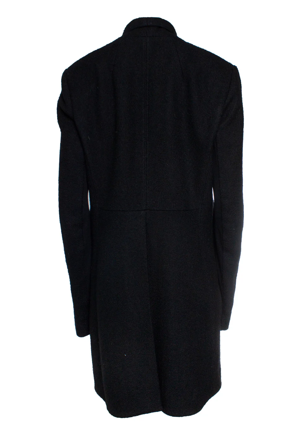 Women's Rick Owens, Black wool minimalist overcoat - Image 2