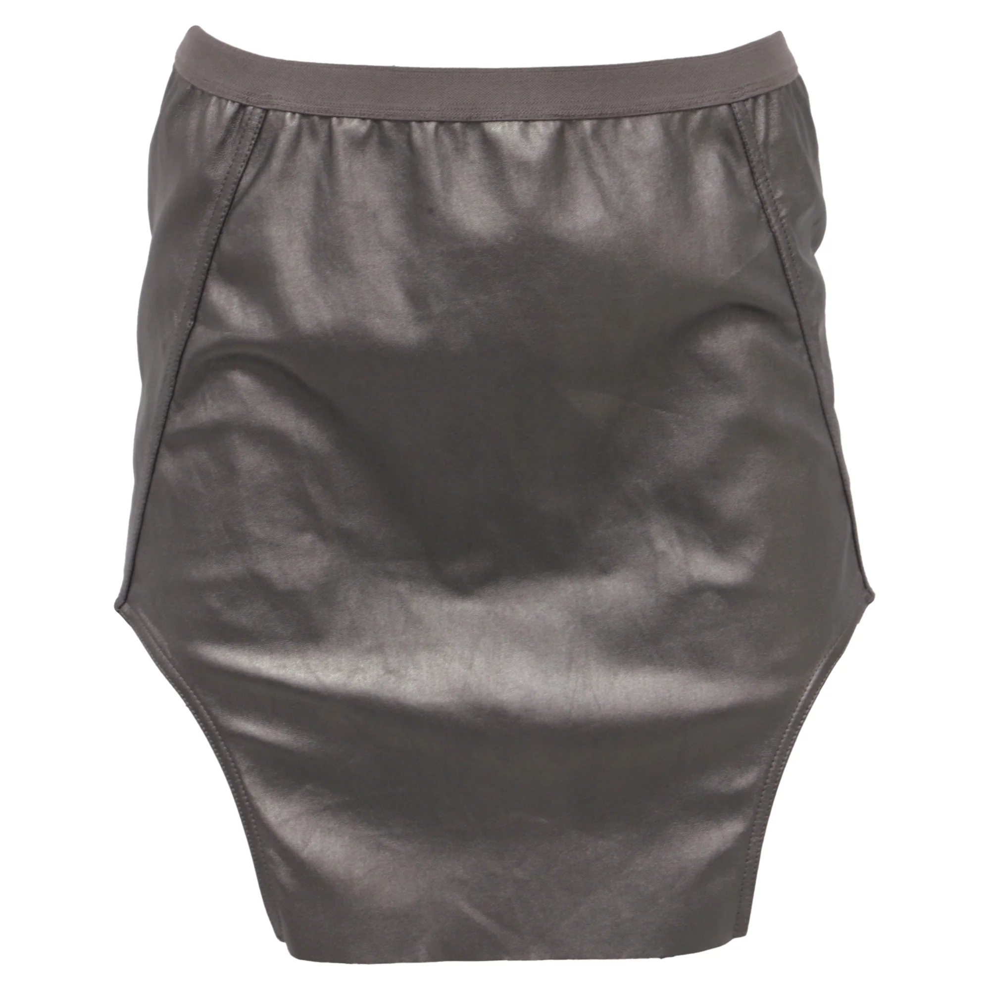 Women's Rick Owens Diana Mini Skirt in Grey Lamb Leather