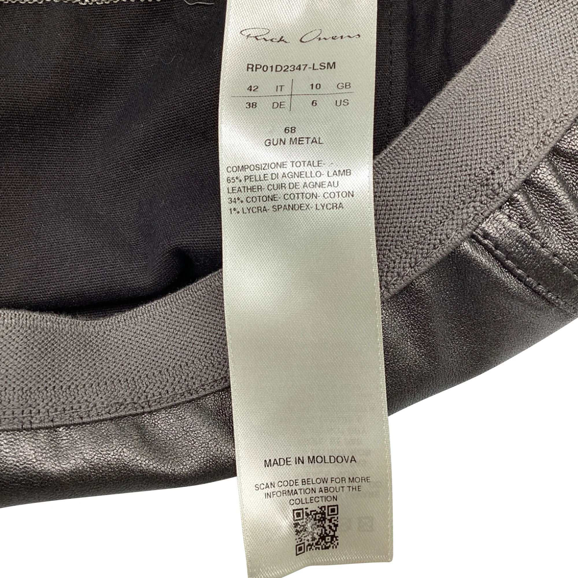 Women's Rick Owens Diana Mini Skirt in Grey Lamb Leather - Image 4