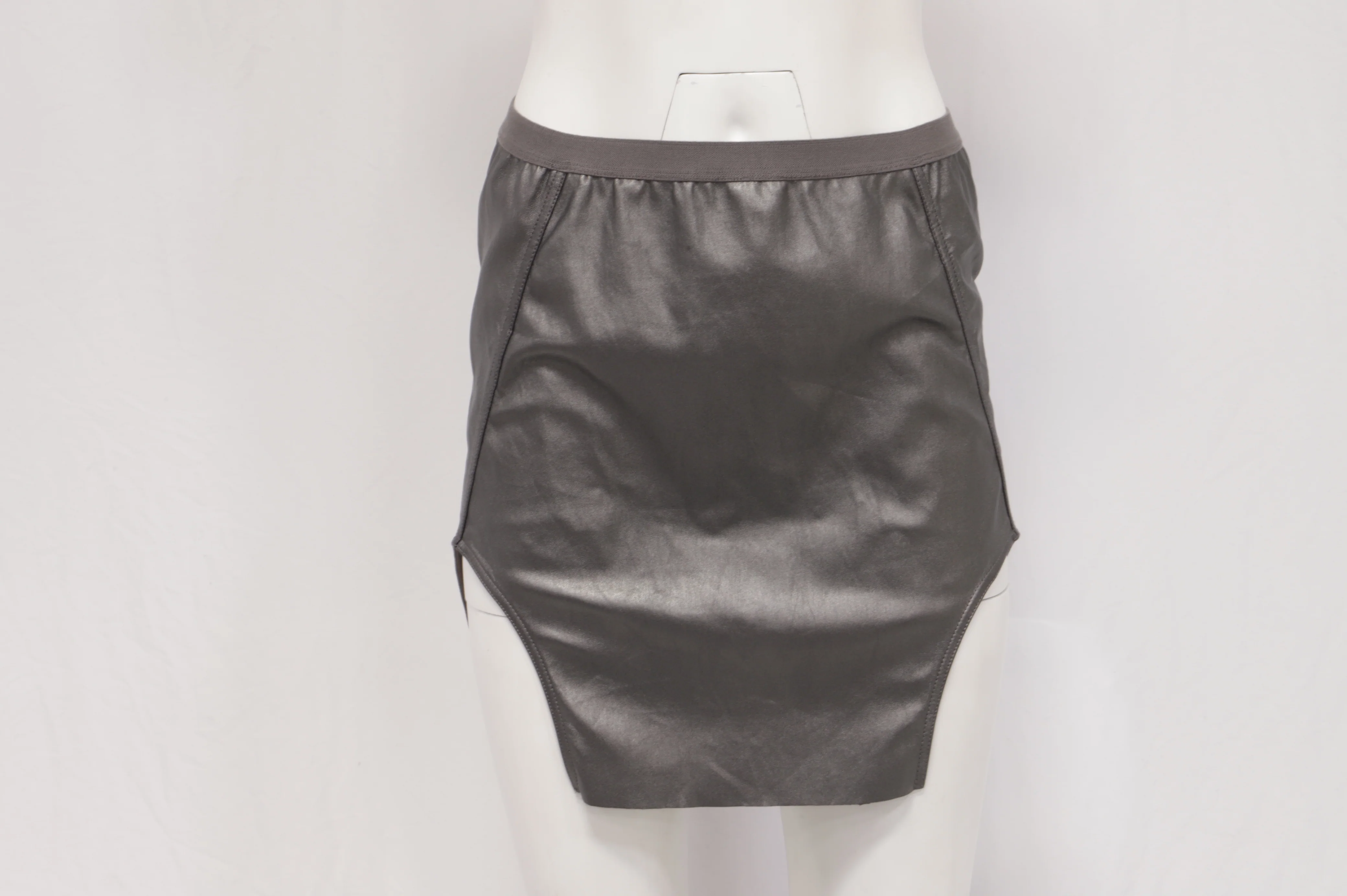 Women's Rick Owens Diana Mini Skirt in Grey Lamb Leather - Image 5