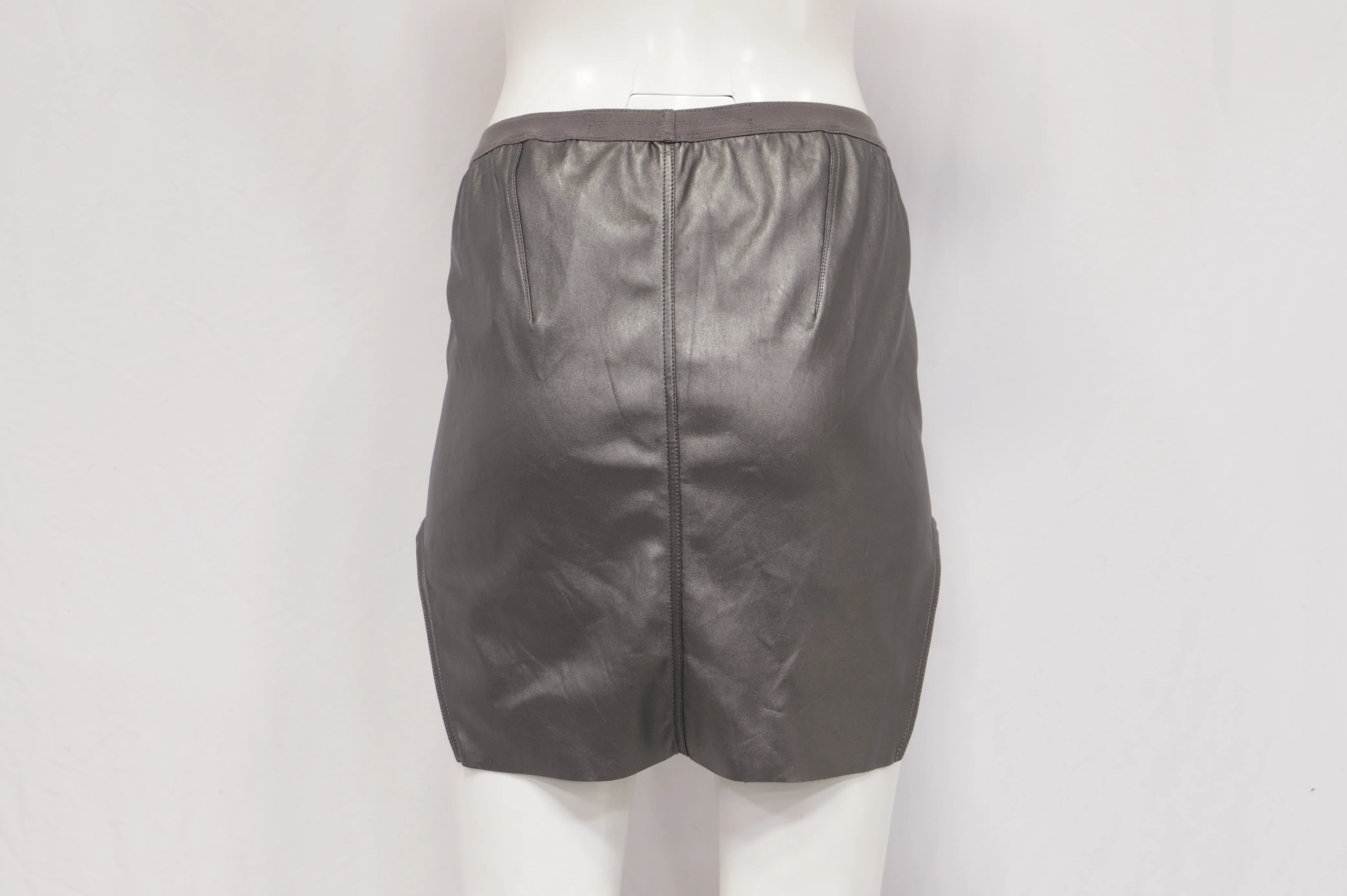 Women's Rick Owens Diana Mini Skirt in Grey Lamb Leather - Image 7