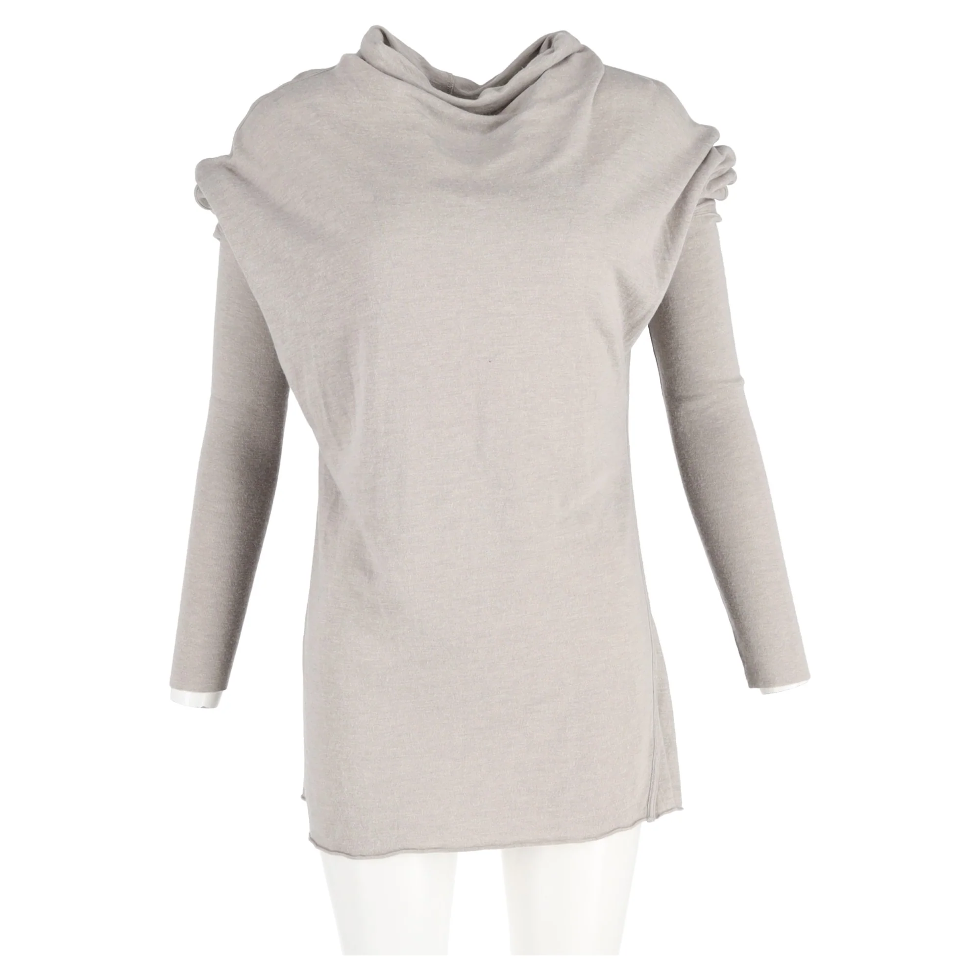 Women's Rick Owens Draped Top in Grey Wool - Image 4