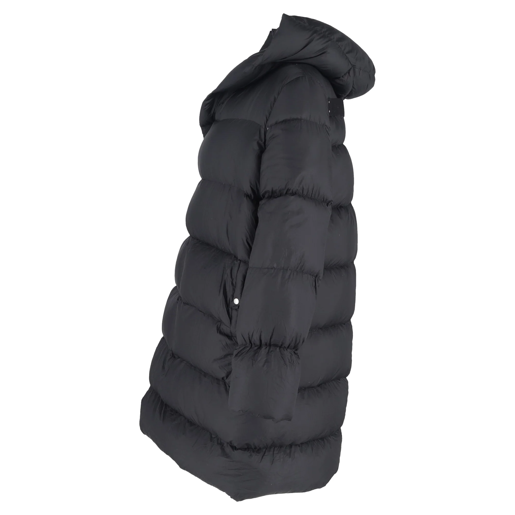 Women's Rick Owens Hooded Liner Down Coat in Black Polyamide - Image 2