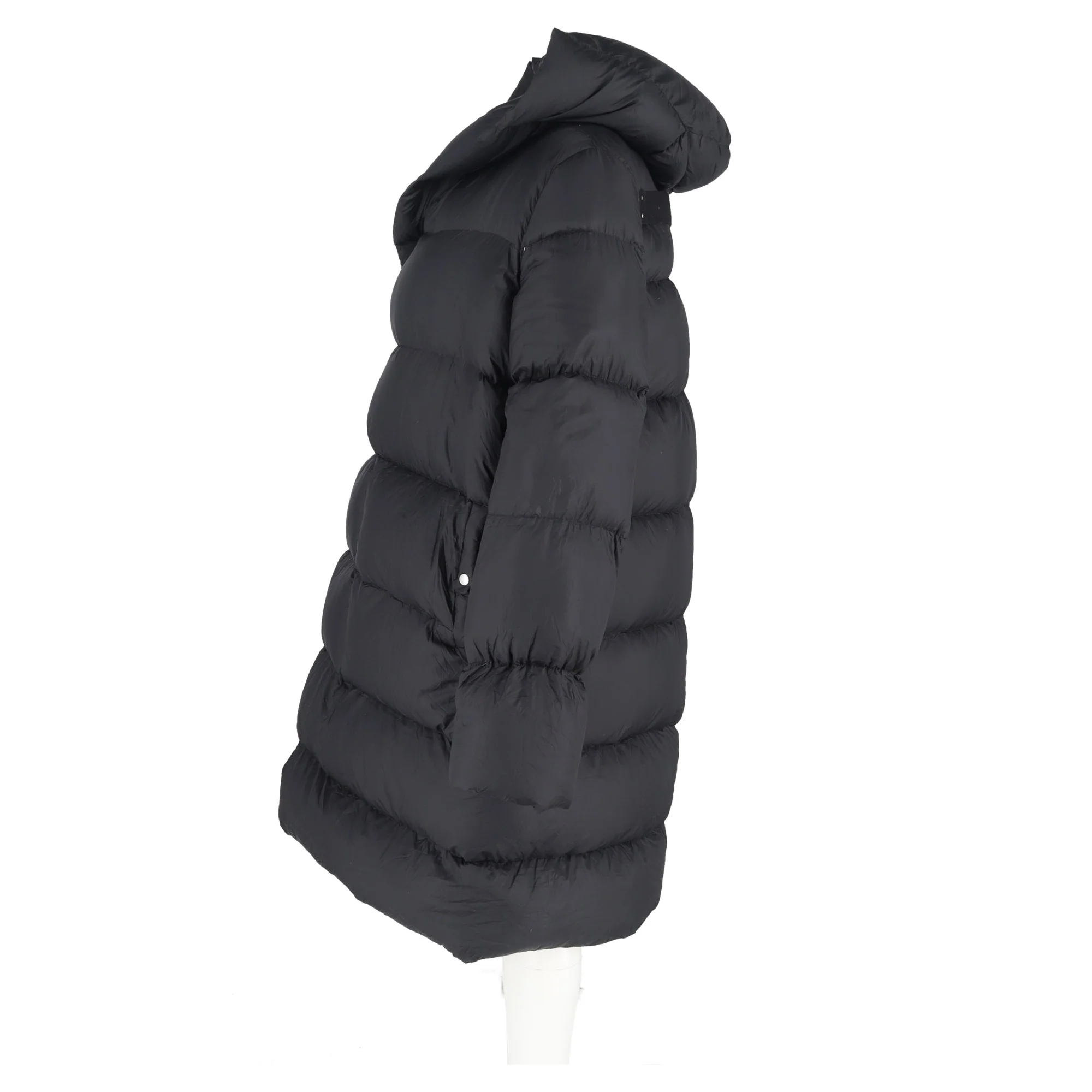 Women's Rick Owens Hooded Liner Down Coat in Black Polyamide - Image 5