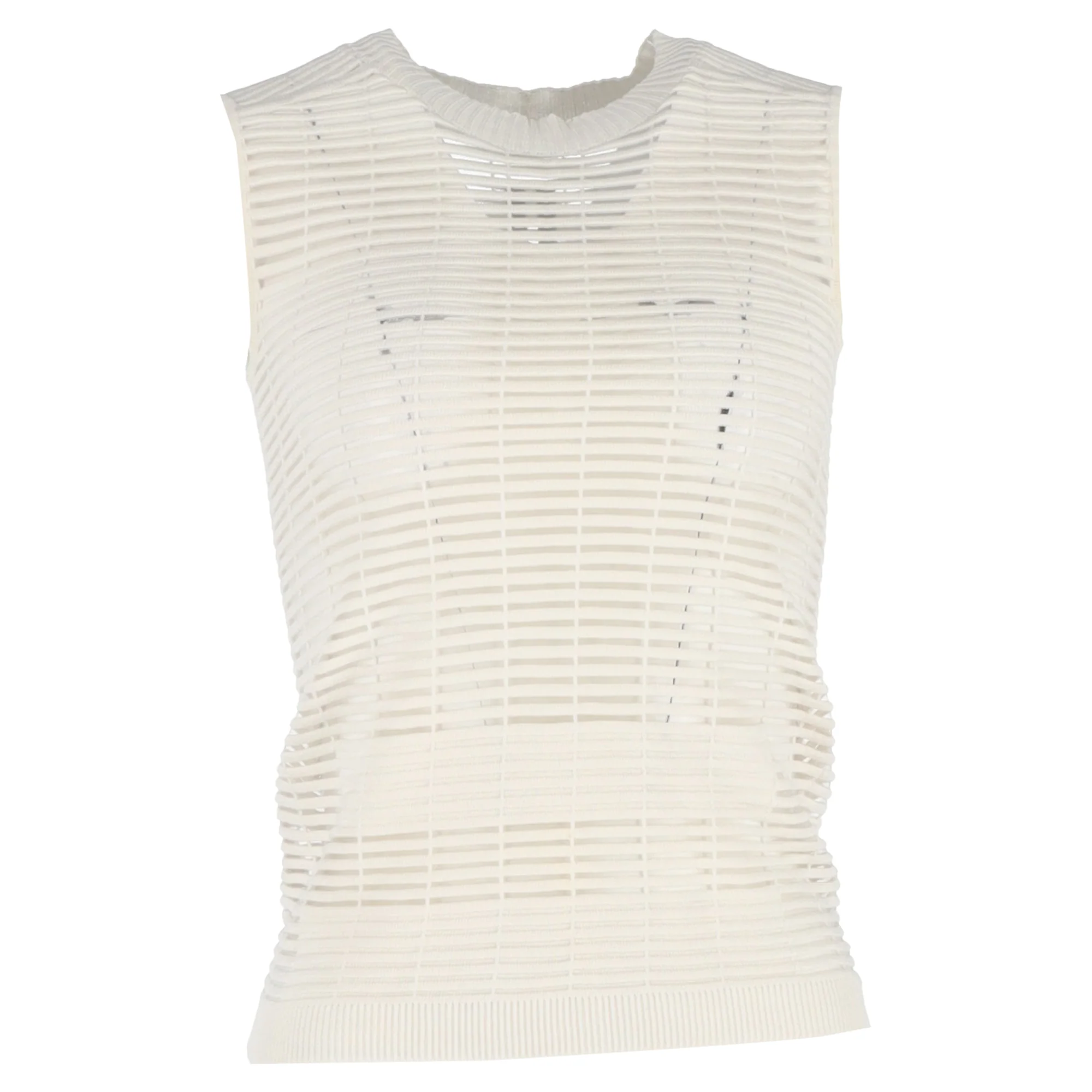 Women's  Rick Owens Knitted Vest Top in Cream Cotton