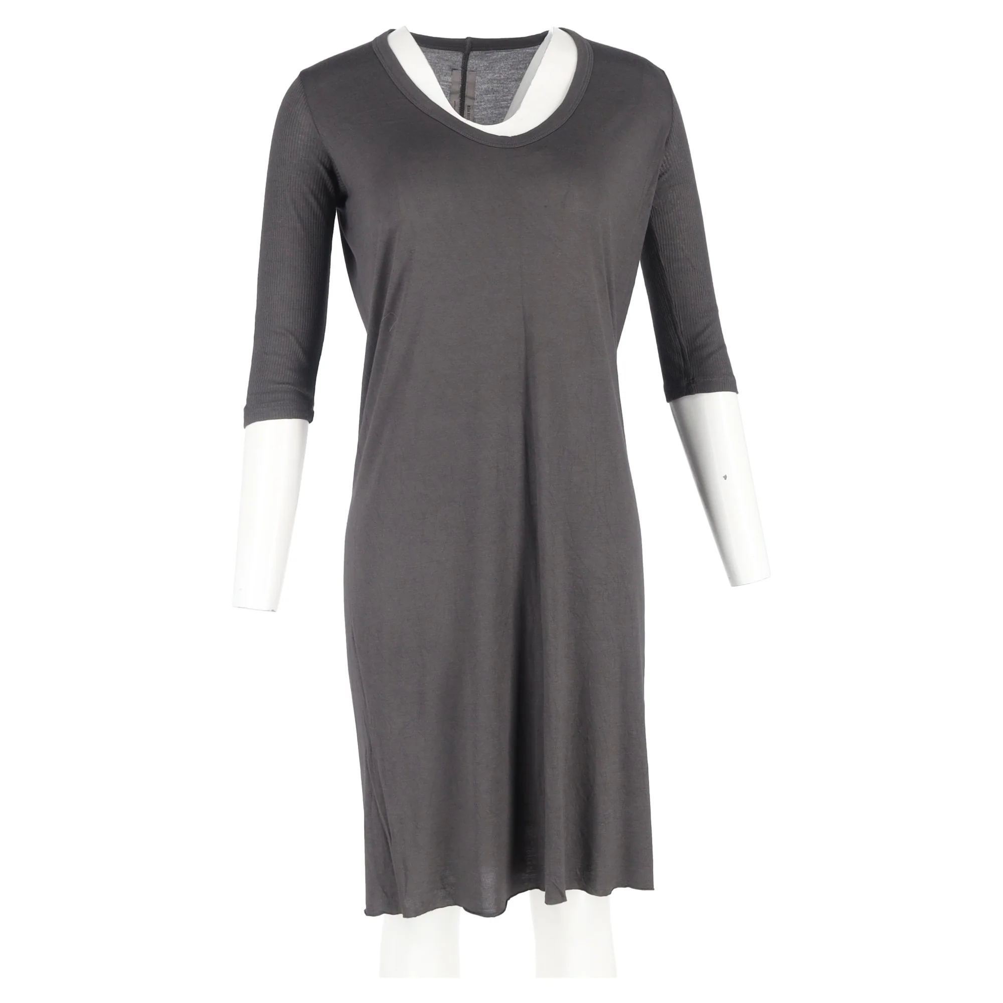 Women's  Rick Owens Scoop Neck Mini dress in Grey Cotton - Image 4