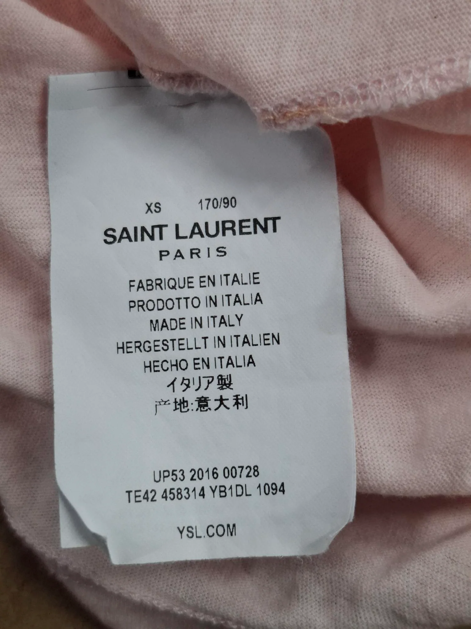 Men's Saint Lauren Shark Print T-Shirt in Pink Cotton - Image 8