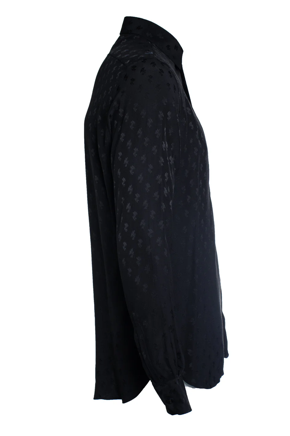 Men's Saint Laurent, black shirt with leaf print - Image 4