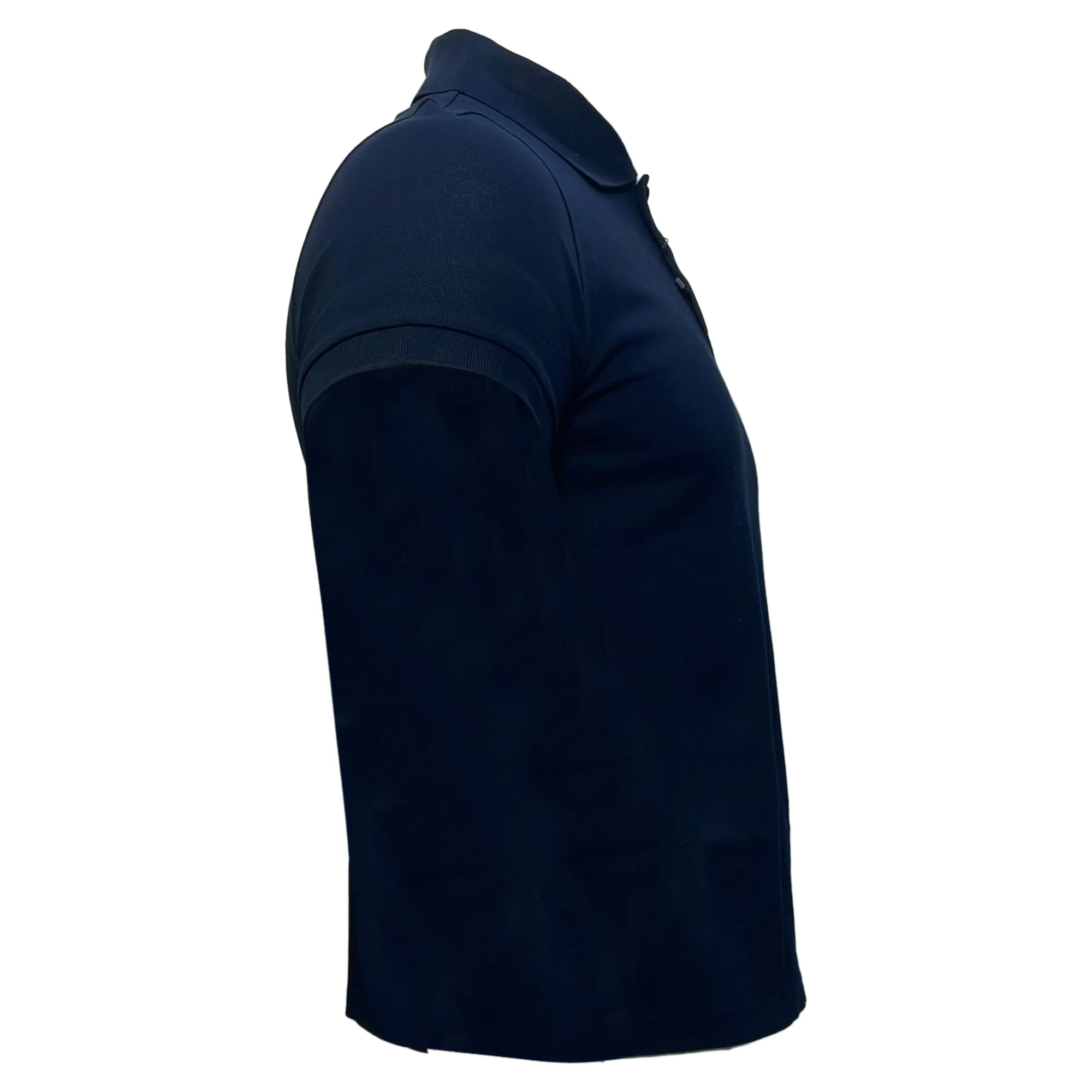 Men's Saint Laurent Cassandre Embroidered-Logo Polo Shirt in Navy Blue Cotton - Image 3