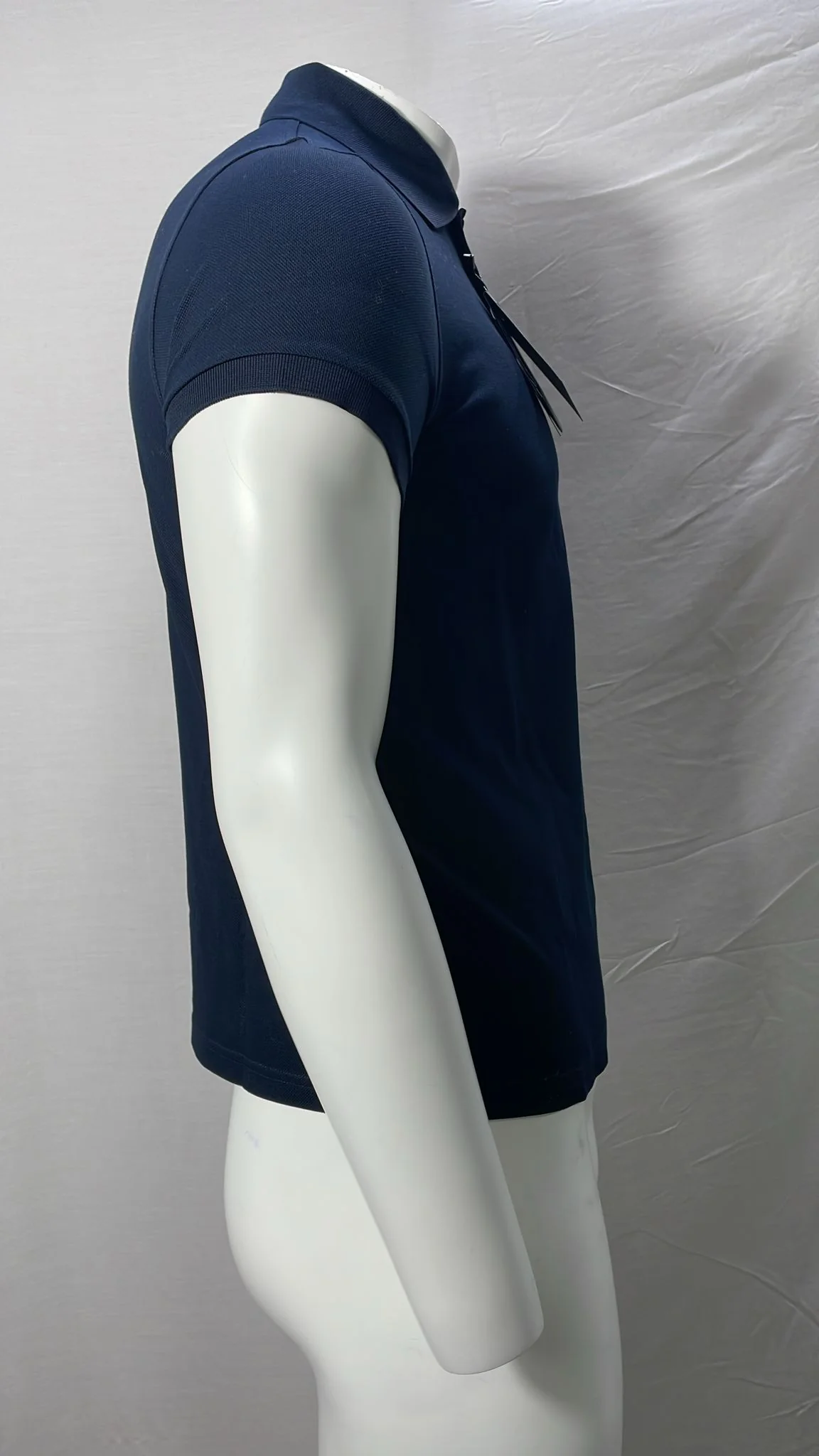 Men's Saint Laurent Cassandre Embroidered-Logo Polo Shirt in Navy Blue Cotton - Image 10