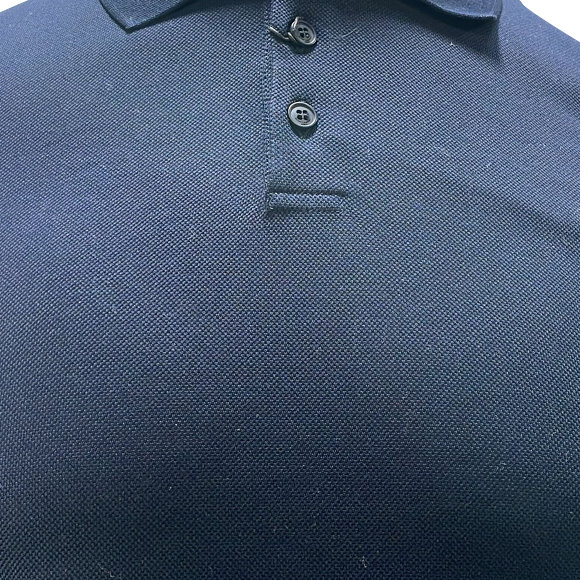 Men's Saint Laurent Cassandre Embroidered-Logo Polo Shirt in Navy Blue Cotton - Image 2