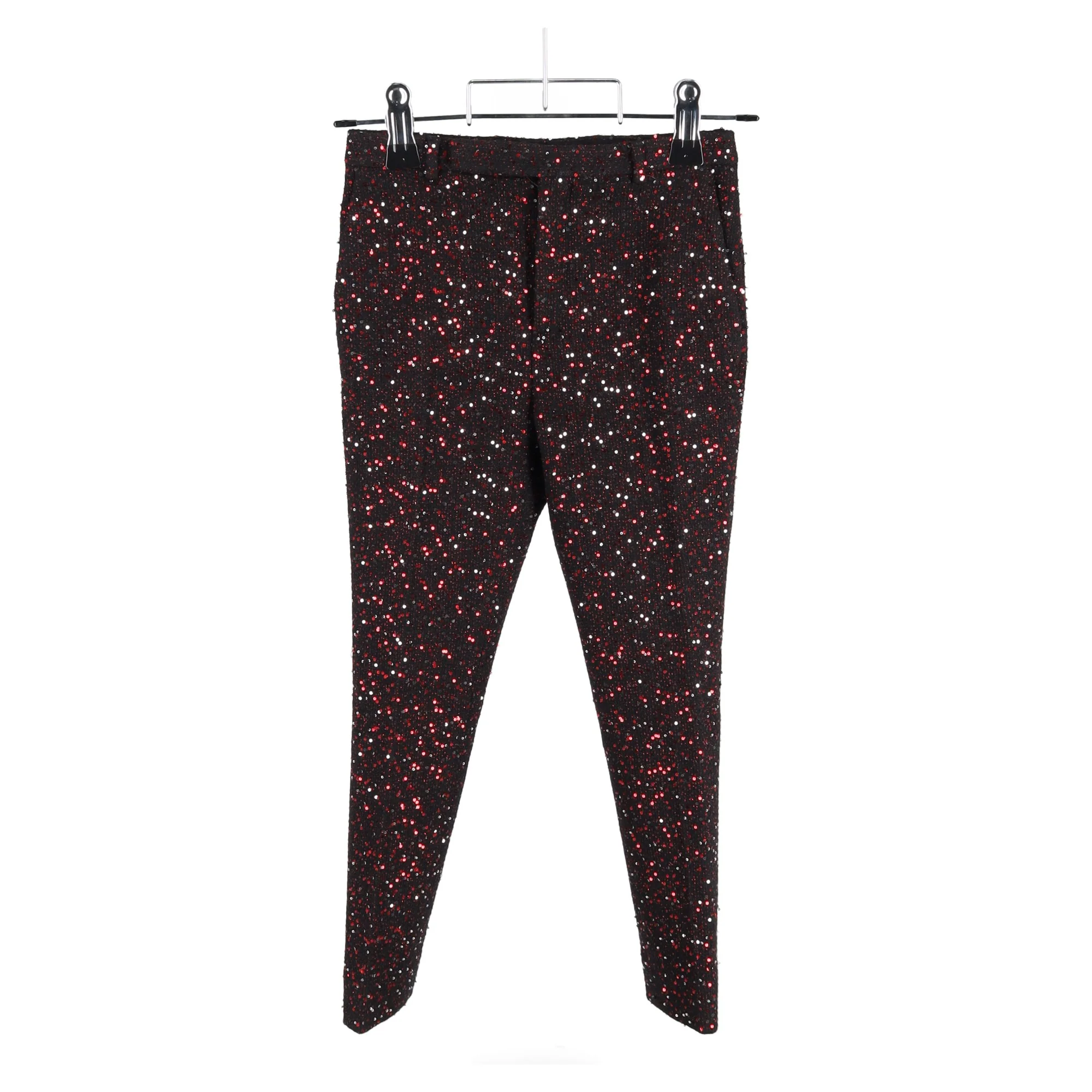Men's Saint Laurent Embroidered Trousers In Red Sequins - Image 4