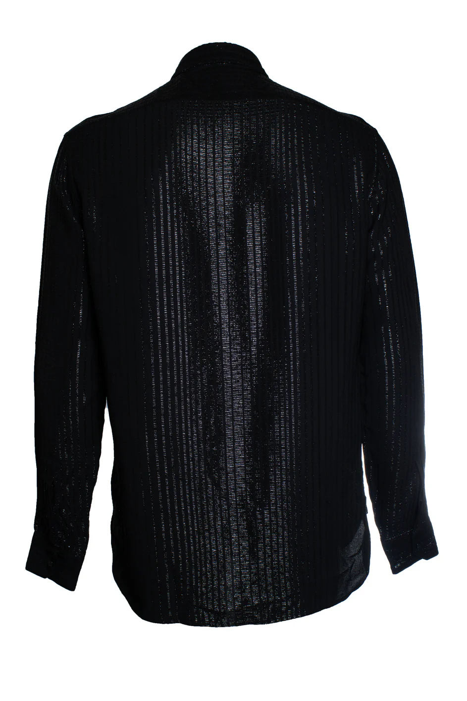 Men's Saint Laurent, metallic striped shirt in black - Image 2