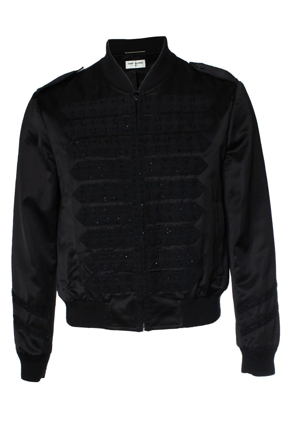 Men's Saint Laurent, Military officer bomber in satin