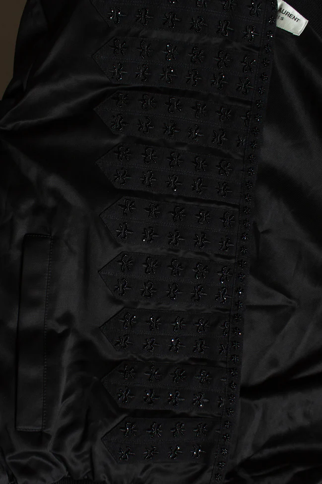 Men's Saint Laurent, Military officer bomber in satin - Image 5