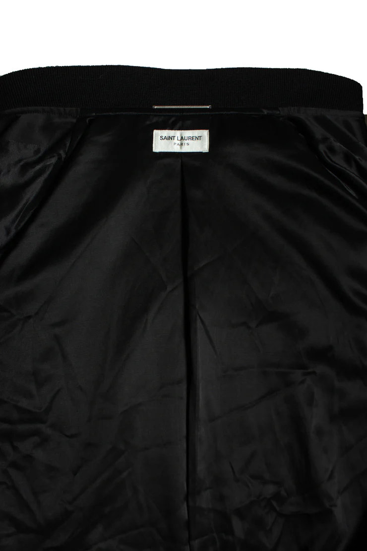 Men's Saint Laurent, Military officer bomber in satin - Image 6