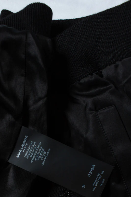 Men's Saint Laurent, Military officer bomber in satin - Image 7