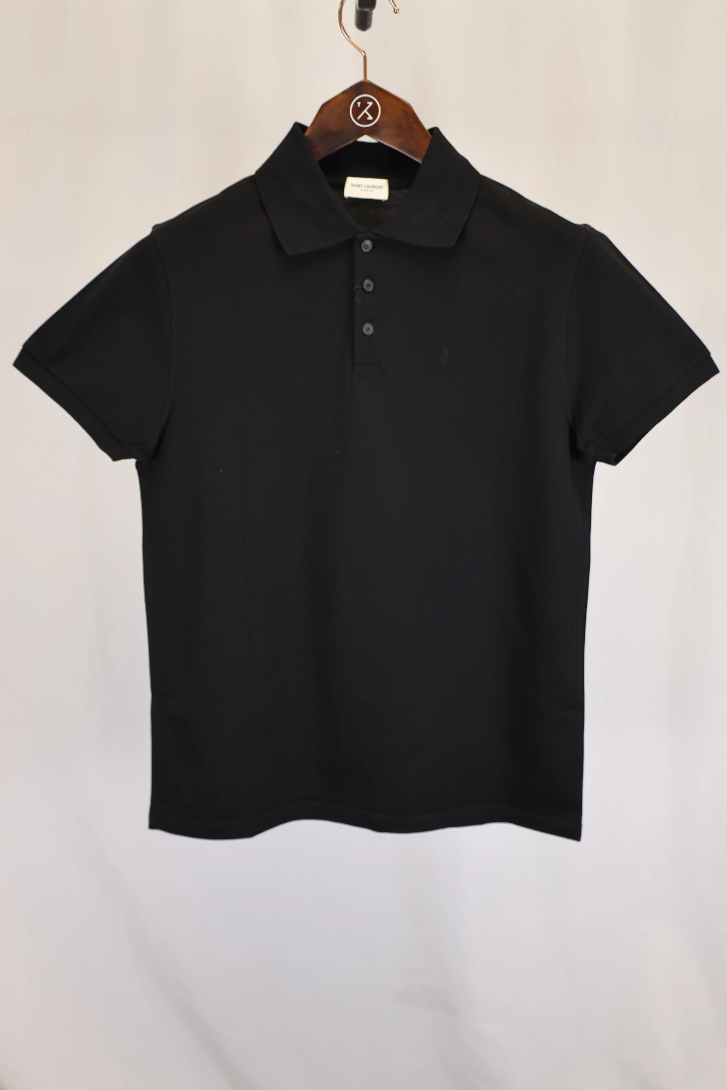 Men's  Saint Laurent Paris Cassandre Polo Shirt in Black Cotton - Image 8
