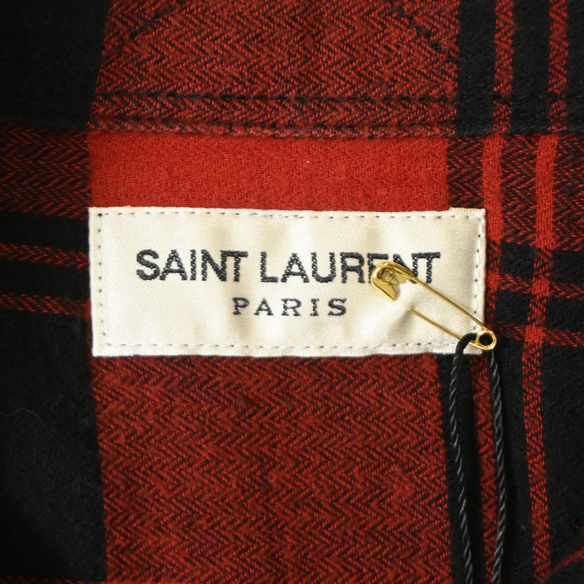 Men's Saint Laurent Plaid Shirt in Red Cotton - Image 5