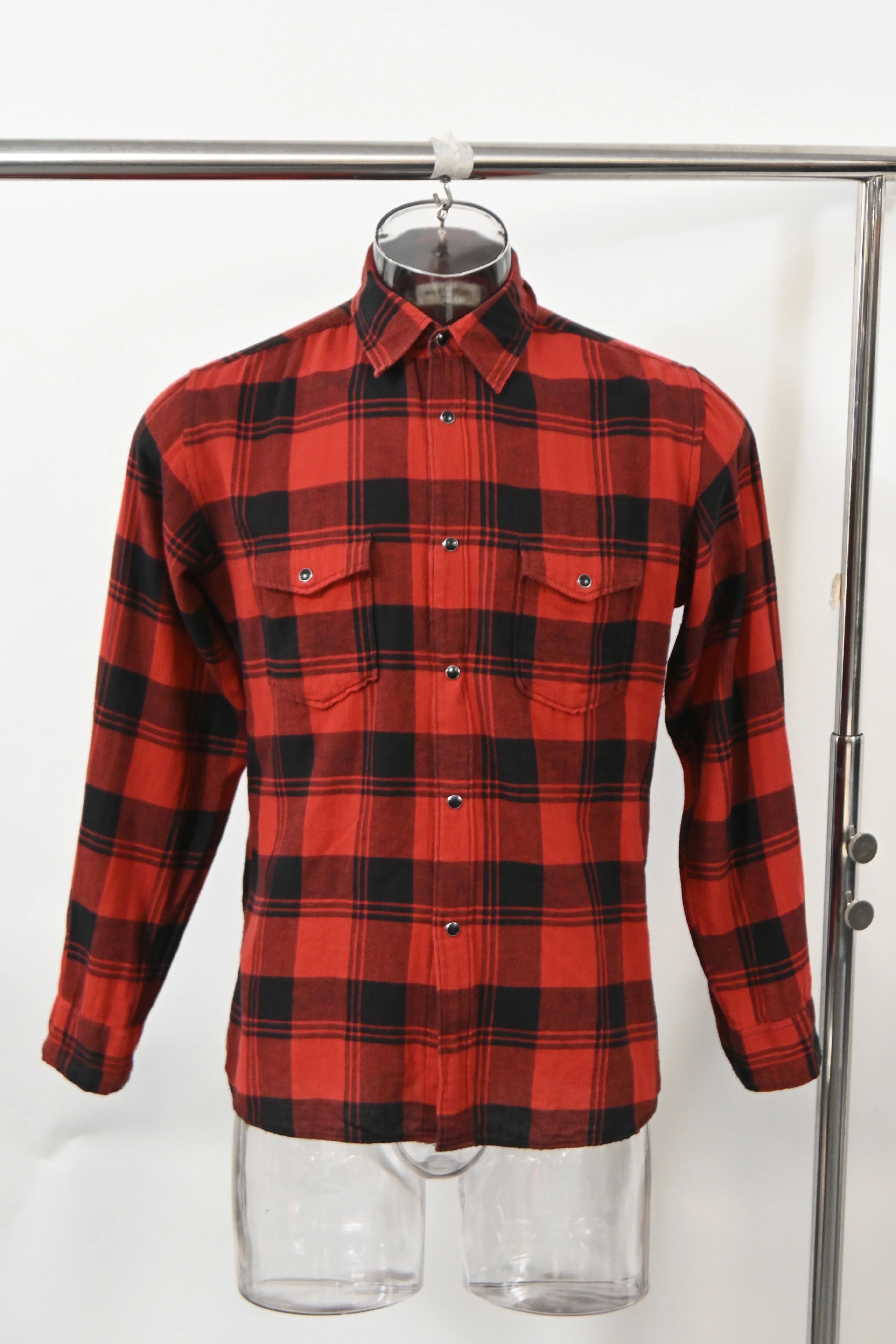 Men's Saint Laurent Plaid Shirt in Red Cotton - Image 6