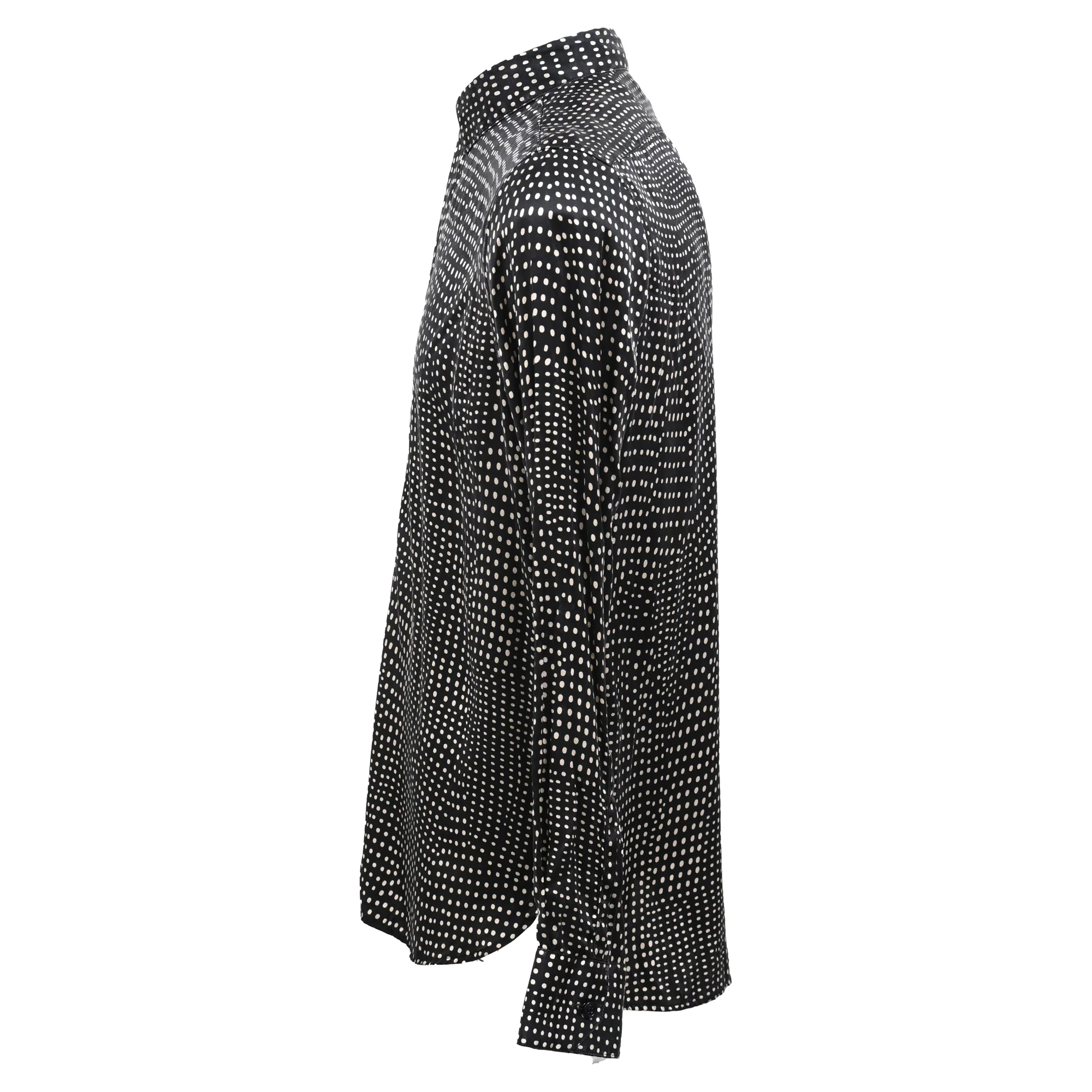 Men's Saint Laurent Pointillism Shirt in Black Silk - Image 2