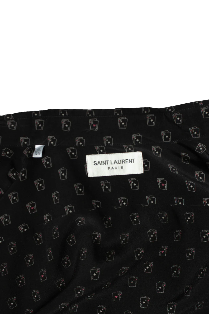 Men's Saint Laurent, Poker card printed shirt in black - Image 5
