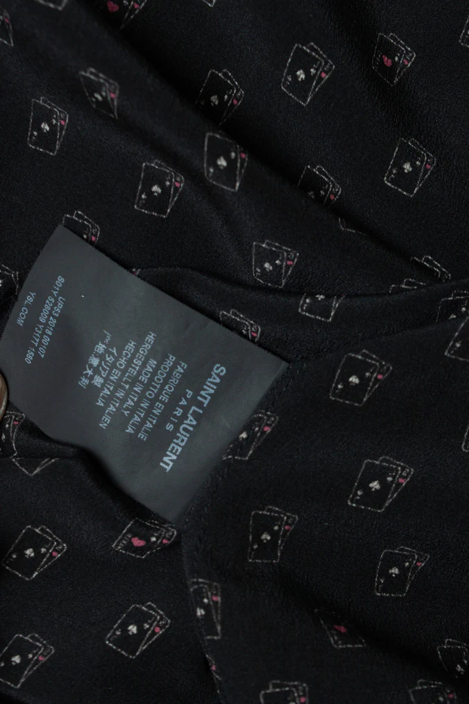 Men's Saint Laurent, Poker card printed shirt in black - Image 7