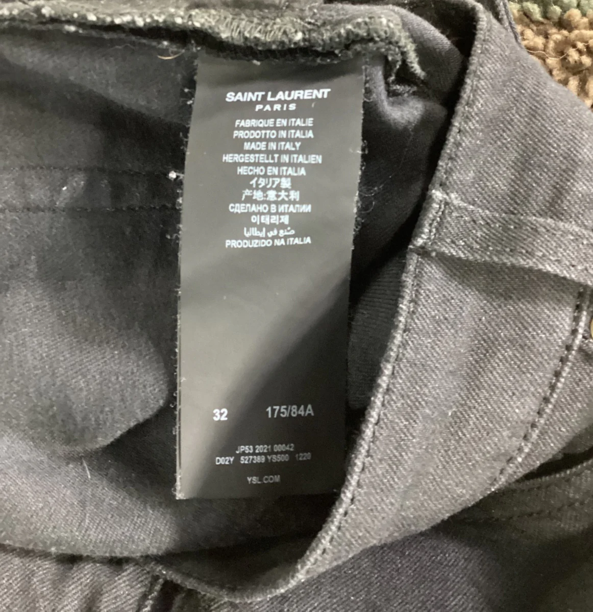 Men's Saint Laurent Slim-Fit Jeans in Black Cotton Denim - Image 10