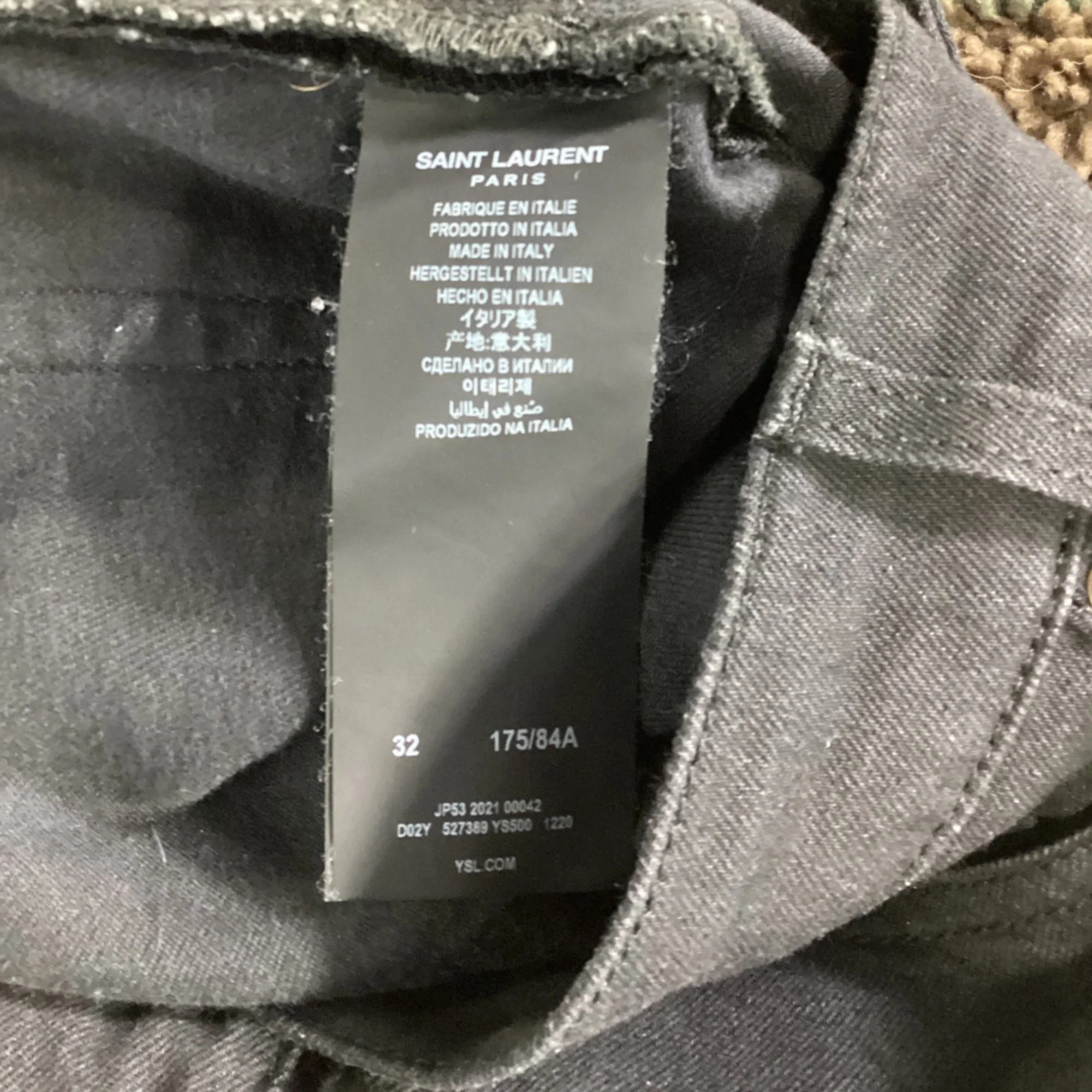 Men's Saint Laurent Slim-Fit Jeans in Black Cotton Denim - Image 5