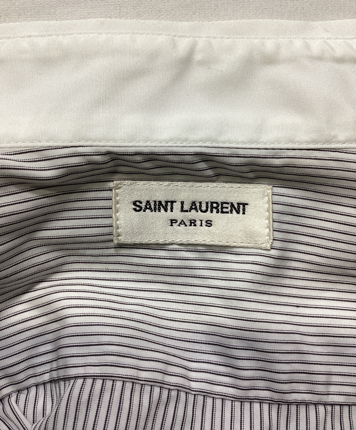 Men's Saint Laurent Striped Long Sleeve Shirt in Black and White Cotton - Image 10