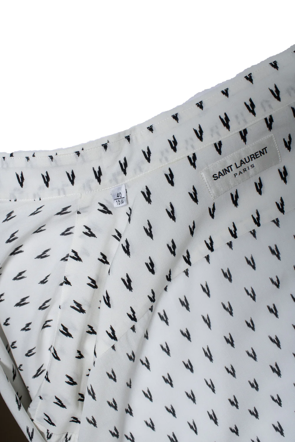 Men's Saint Laurent, white shirt with V print 2017 - Image 9