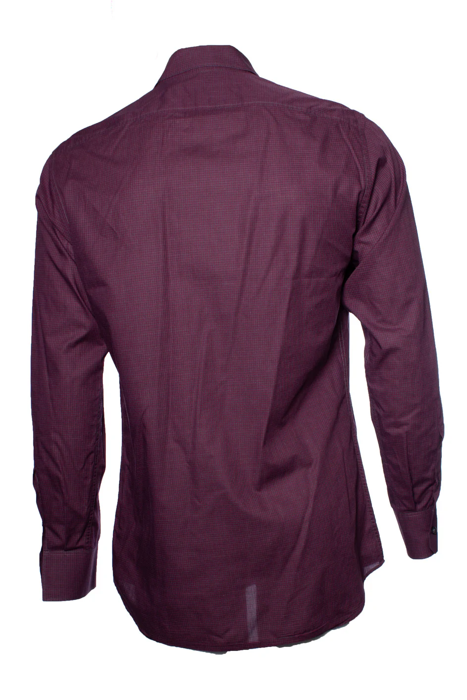 Men's Yves saint Laurent, wine red checked shirt - Image 2