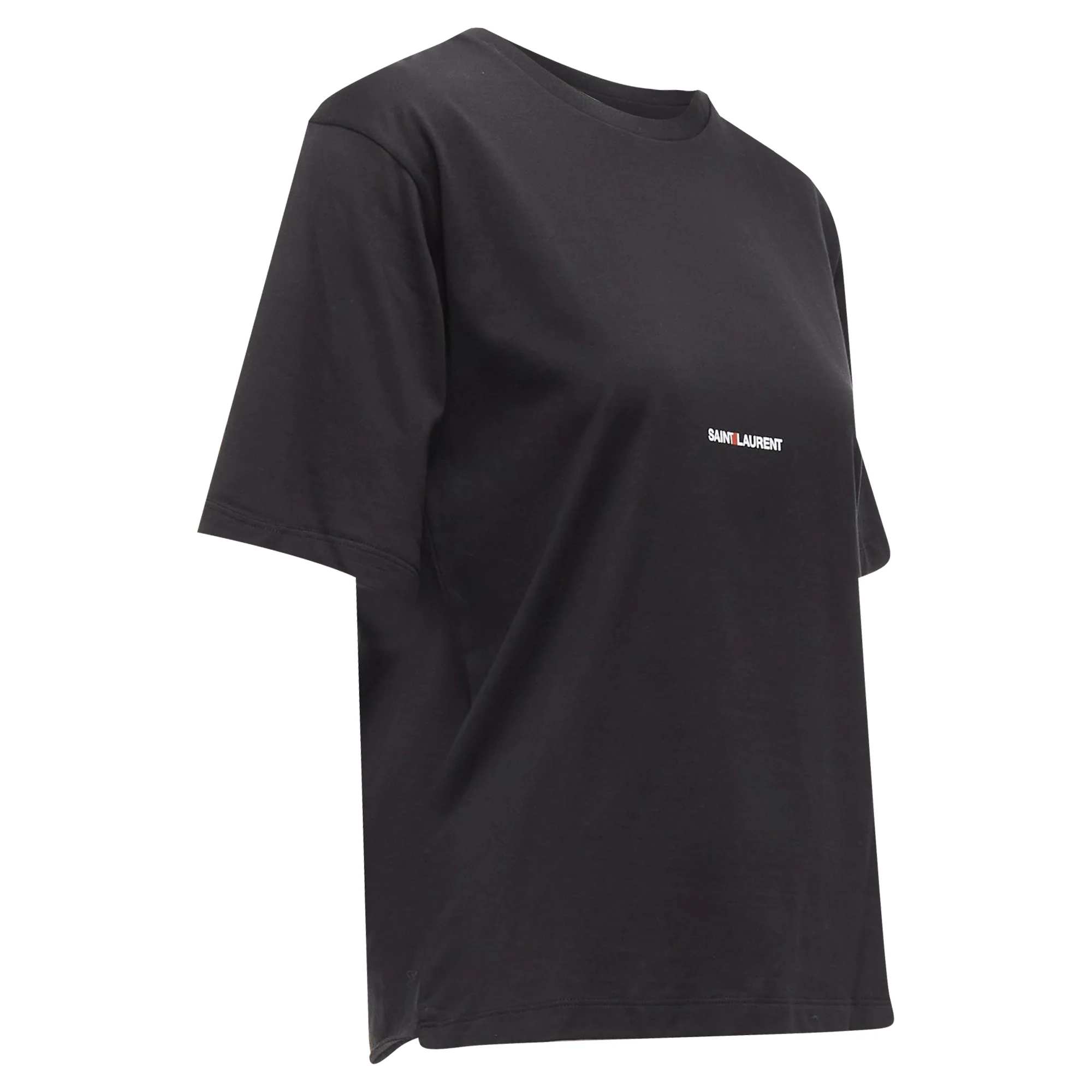 Women's Saint Laurent Cotton Box Logo Boxy Half Sleeve Tshirt - Image 3
