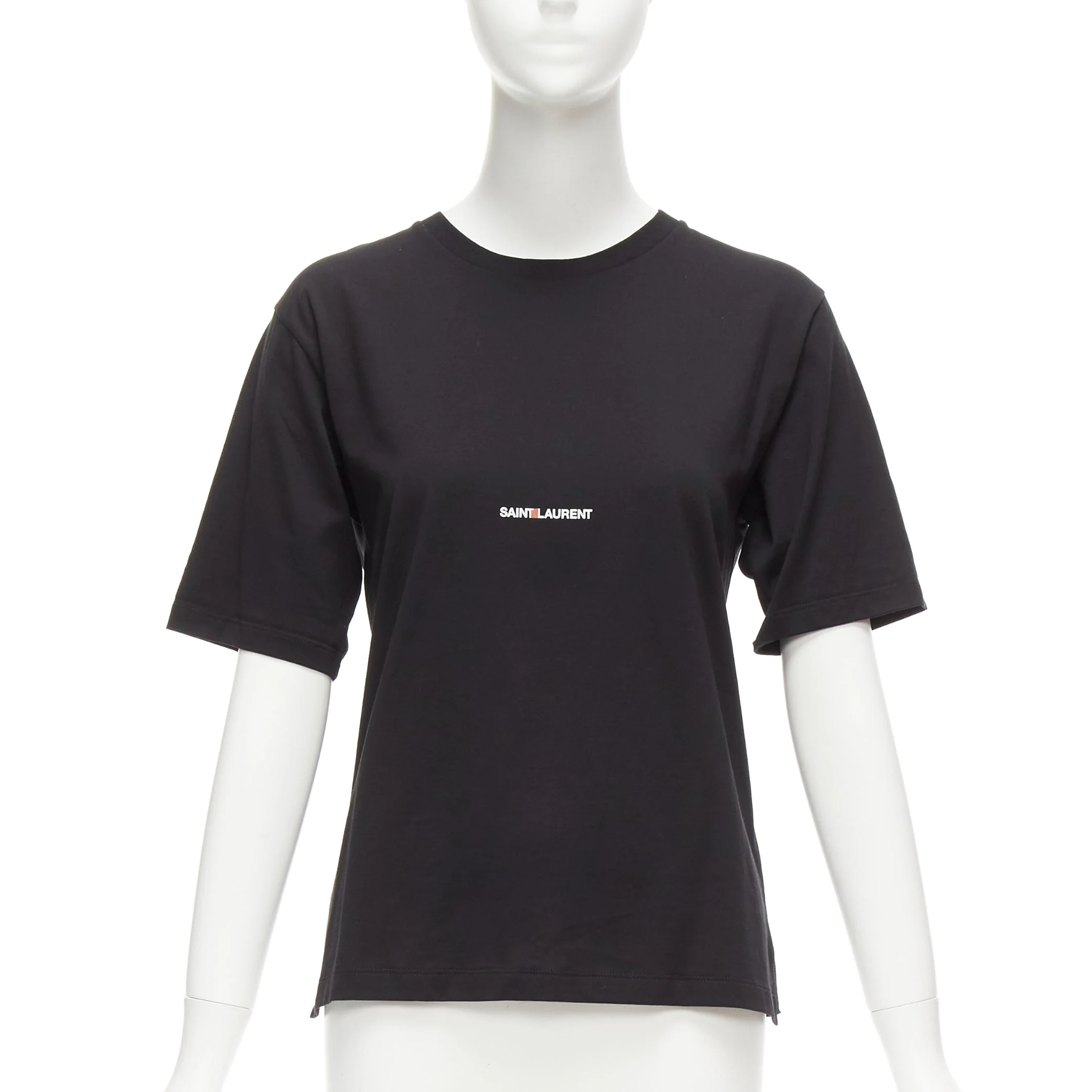 Women's Saint Laurent Cotton Box Logo Boxy Half Sleeve Tshirt - Image 7