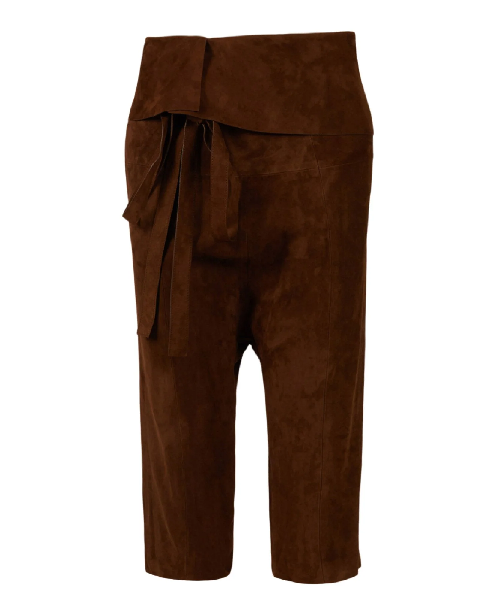 Women's Saint Laurent Cropped Suede Droped Shorts