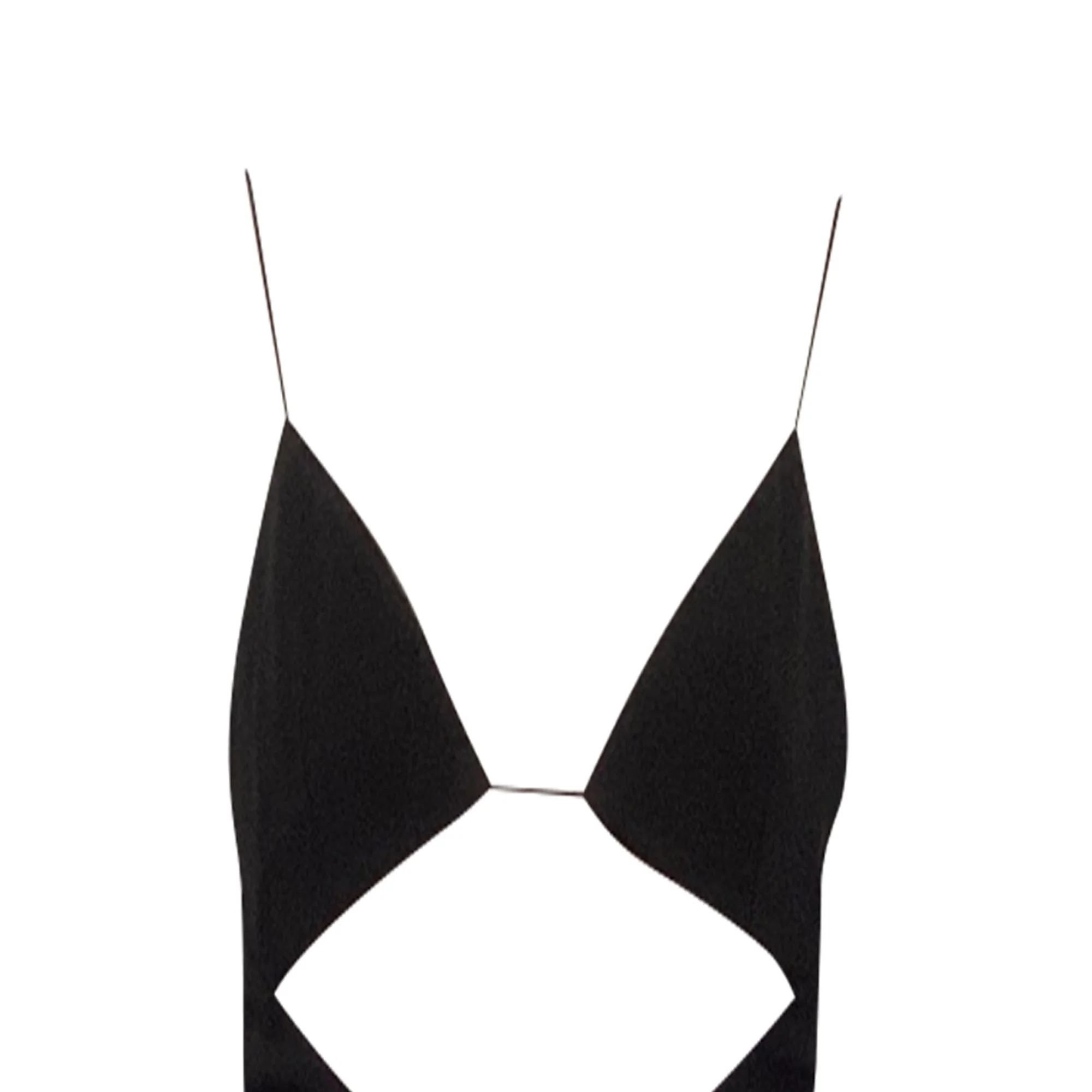 Women's Saint Laurent Cut Out Midi Backless Dress in Black Viscose - Image 3