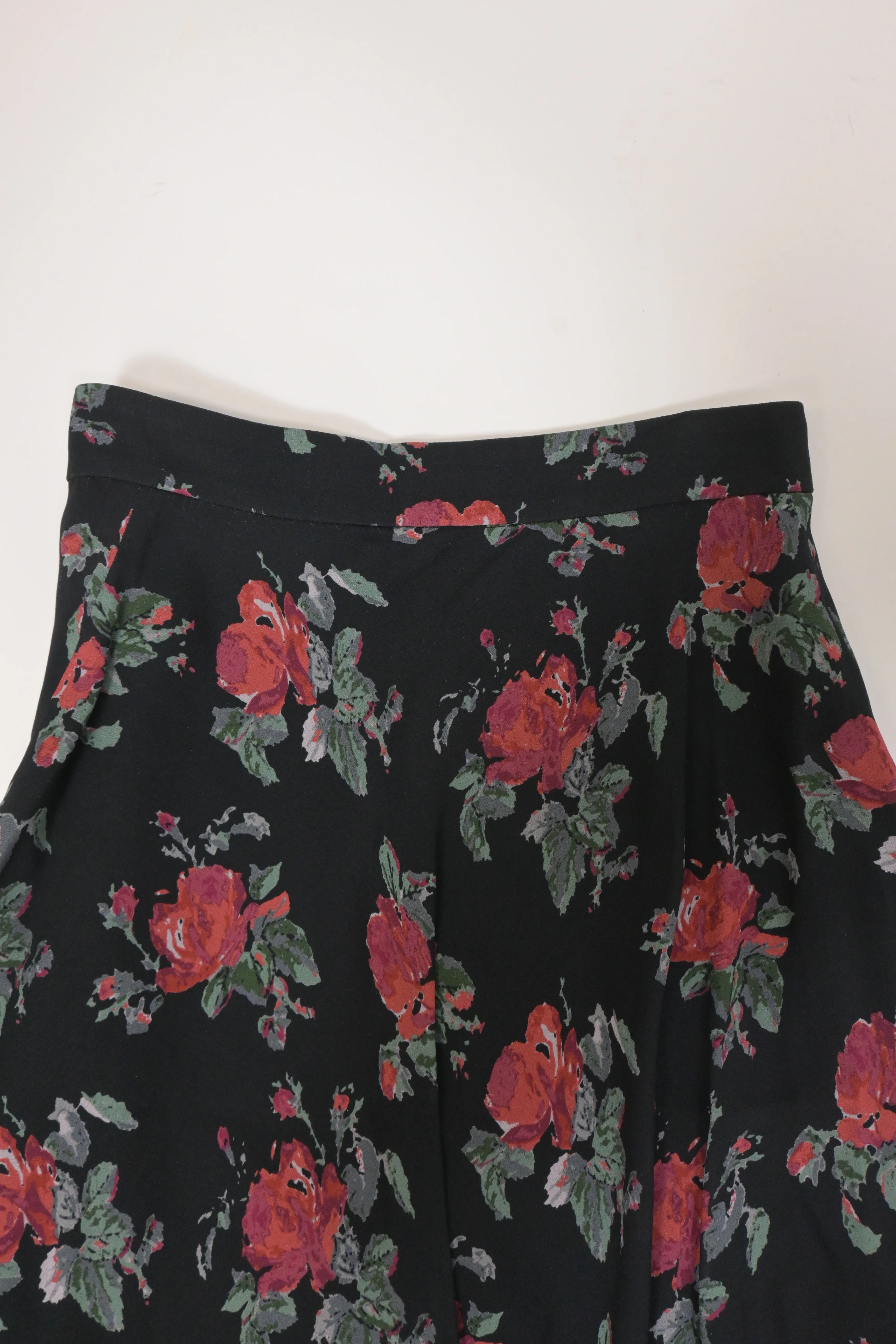 Women's Saint Laurent Floral Print Mini A-Line Skirt in Multicolor Chiffon - Image 4