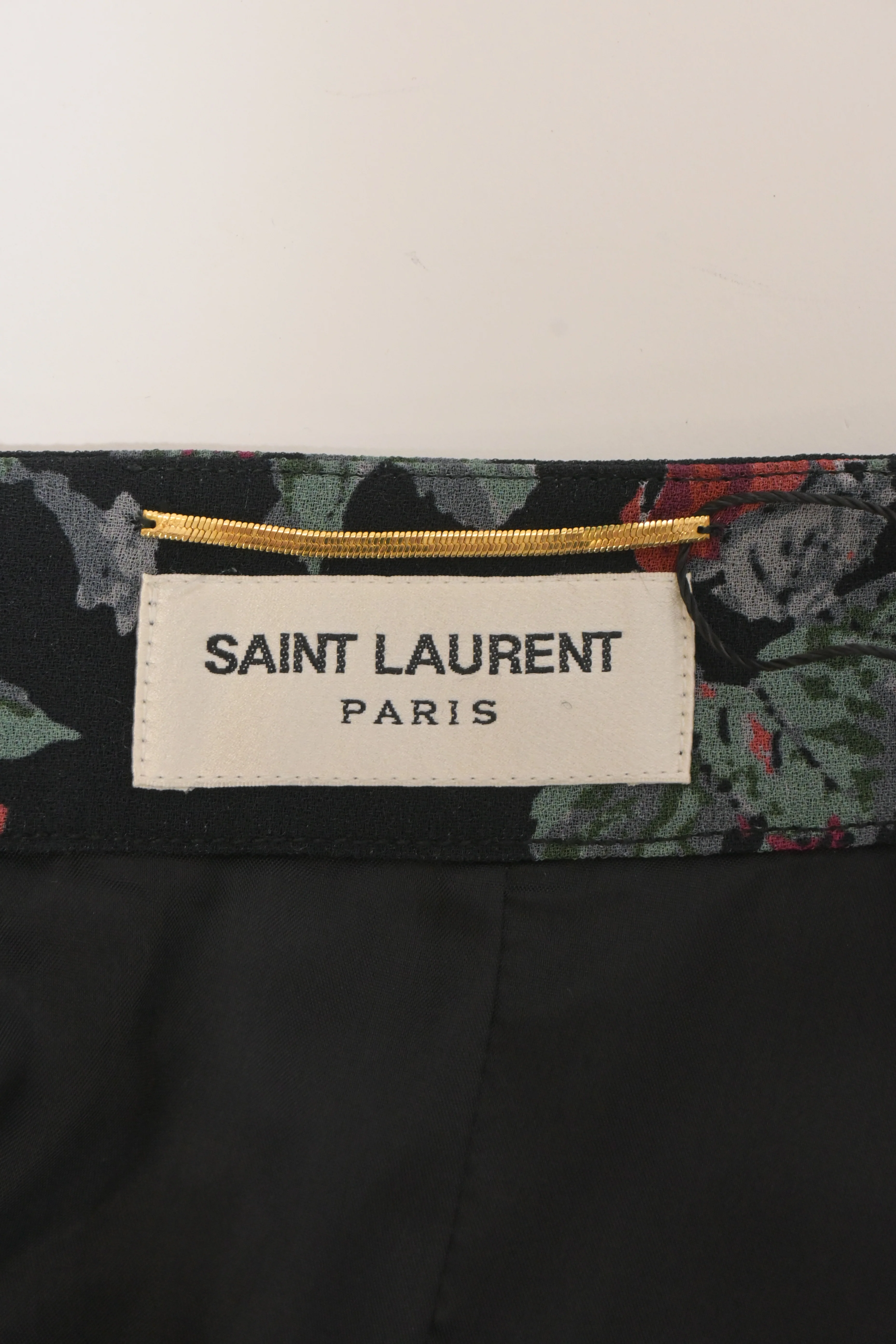Women's Saint Laurent Floral Print Mini A-Line Skirt in Multicolor Chiffon - Image 9
