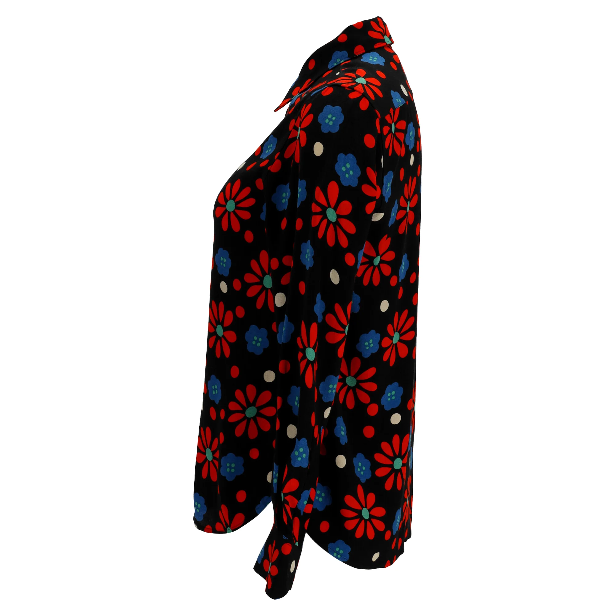 Women's Saint Laurent Floral Printed Crepe Shirt in Black Viscose - Image 2