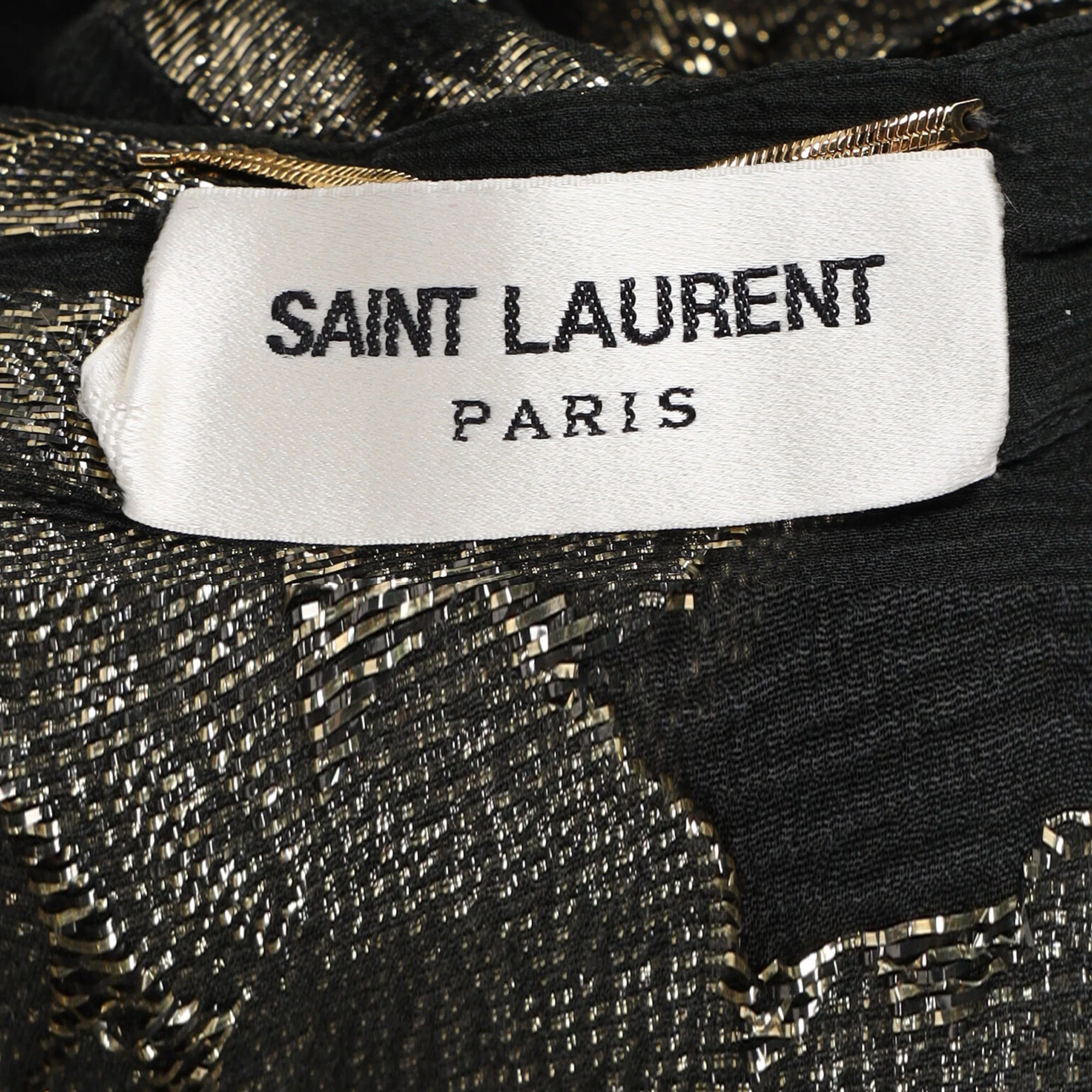 Women's Saint Laurent Floral Sheered Midi Dress in Black Silk - Image 4